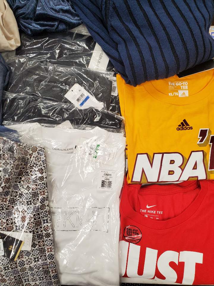 Men's Clothing Wholesale Lot Adidas, Nike, Calvin Klein, Tasso Elba, Alfani, Club Room, Inc, and more, 25 Units, Shelf Pulls, MSRP $1,500.97