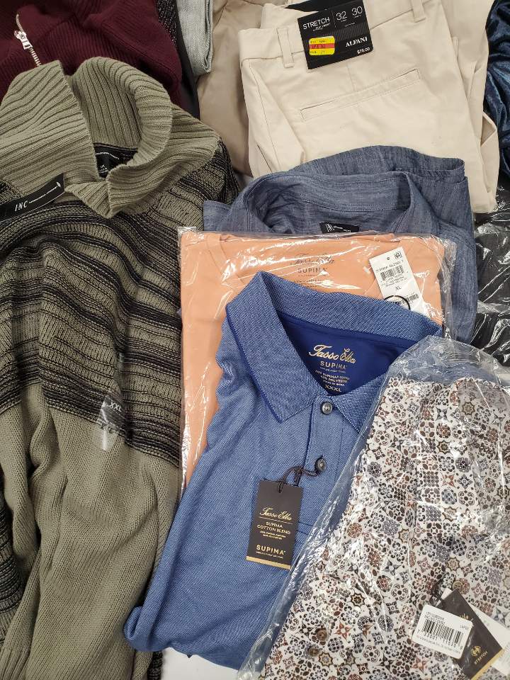 Men's Clothing Wholesale Lot Adidas, Nike, Calvin Klein, Tasso Elba, Alfani, Club Room, Inc, and more, 25 Units, Shelf Pulls, MSRP $1,500.97