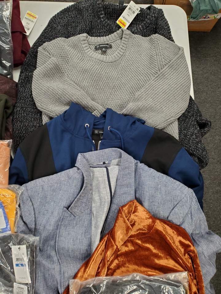 Men's Clothing Wholesale Lot Adidas, Calvin klein, levis, Under Armour, BarBour, Tasso Elba, Alfani, INC and more, 23 Units, Shelf Pulls, MSRP $1,518.98