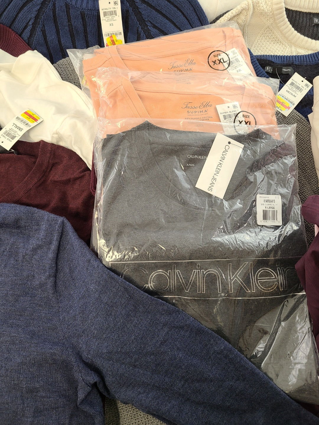 Men's Clothing Wholesale Lot Michael Kors, Polo Ralph Lauren, Calvin Klein, Nike, Tasso Elba, American Apparel, Club Room, INC and more, 25 Units, Shelf Pulls, MSRP $1,752.50