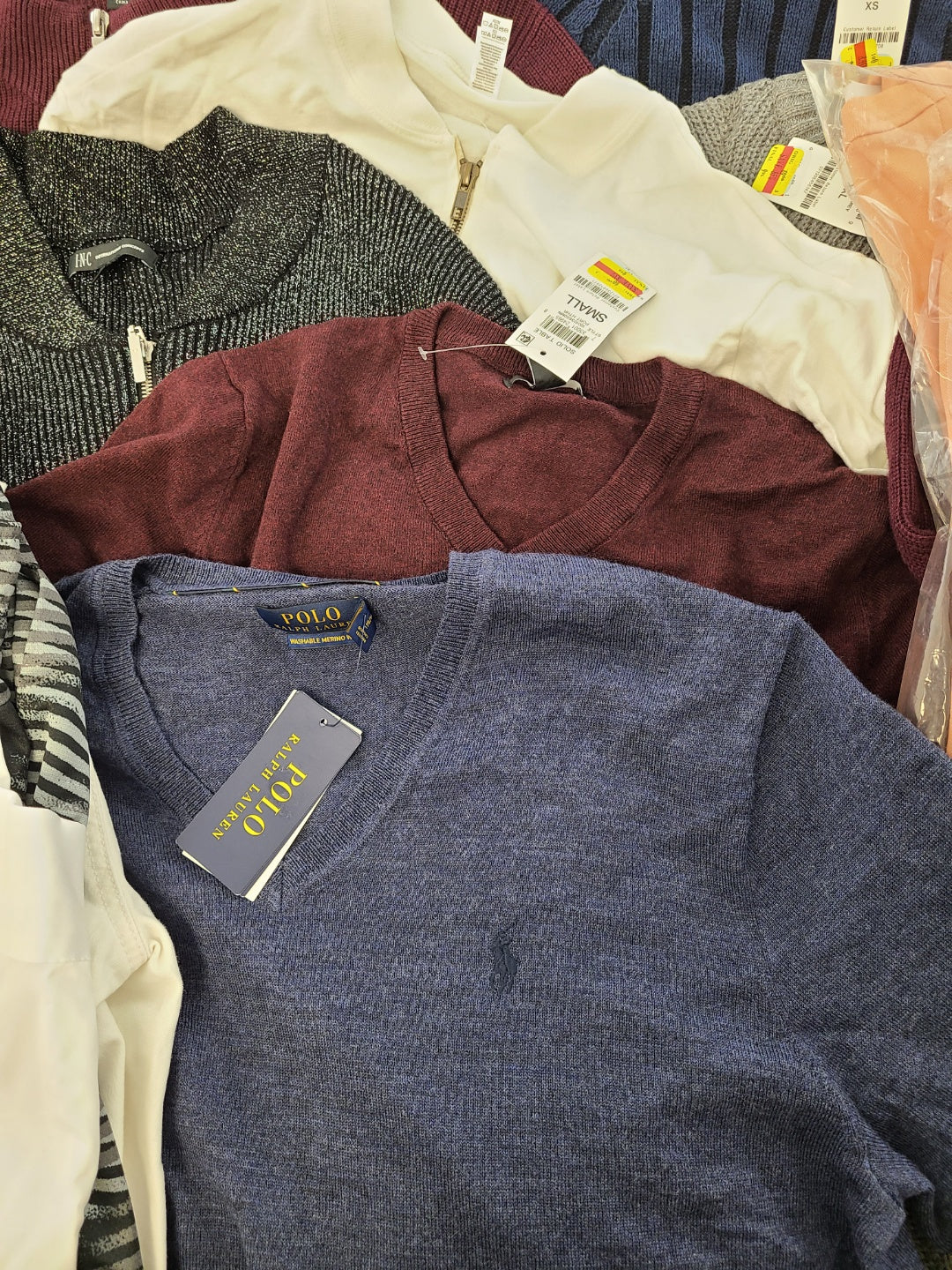 Men's Clothing Wholesale Lot Michael Kors, Polo Ralph Lauren, Calvin Klein, Nike, Tasso Elba, American Apparel, Club Room, INC and more, 25 Units, Shelf Pulls, MSRP $1,752.50
