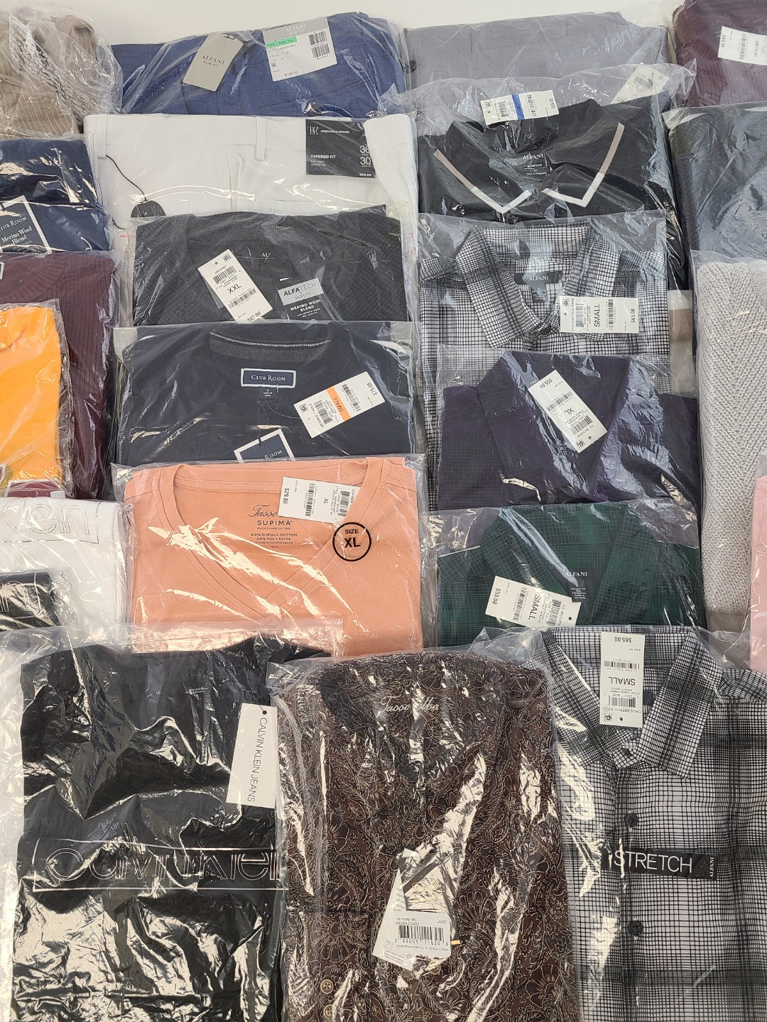 Men's Clothing Wholesale Lot Calvin Klein, Adidas, Tasso Elba, Club Room, INC and more, 25 Units, New, MSRP $1,682.48