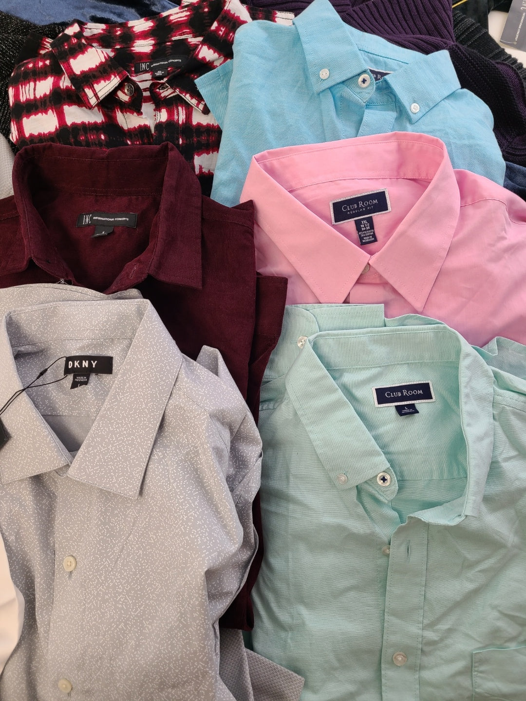 Men's Clothing Wholesale Lot Calvin Klein, DKNY, Tasso Elba, American Apparel, Club Room, INC and more, 25 Units, Shelf Pulls, MSRP $1,572.00