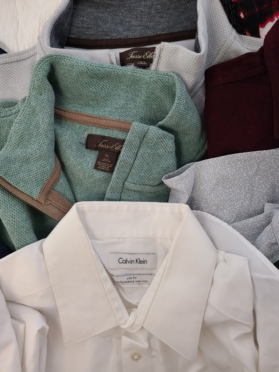 Men's Clothing Wholesale Lot Calvin Klein, DKNY, Tasso Elba, American Apparel, Club Room, INC and more, 25 Units, Shelf Pulls, MSRP $1,572.00
