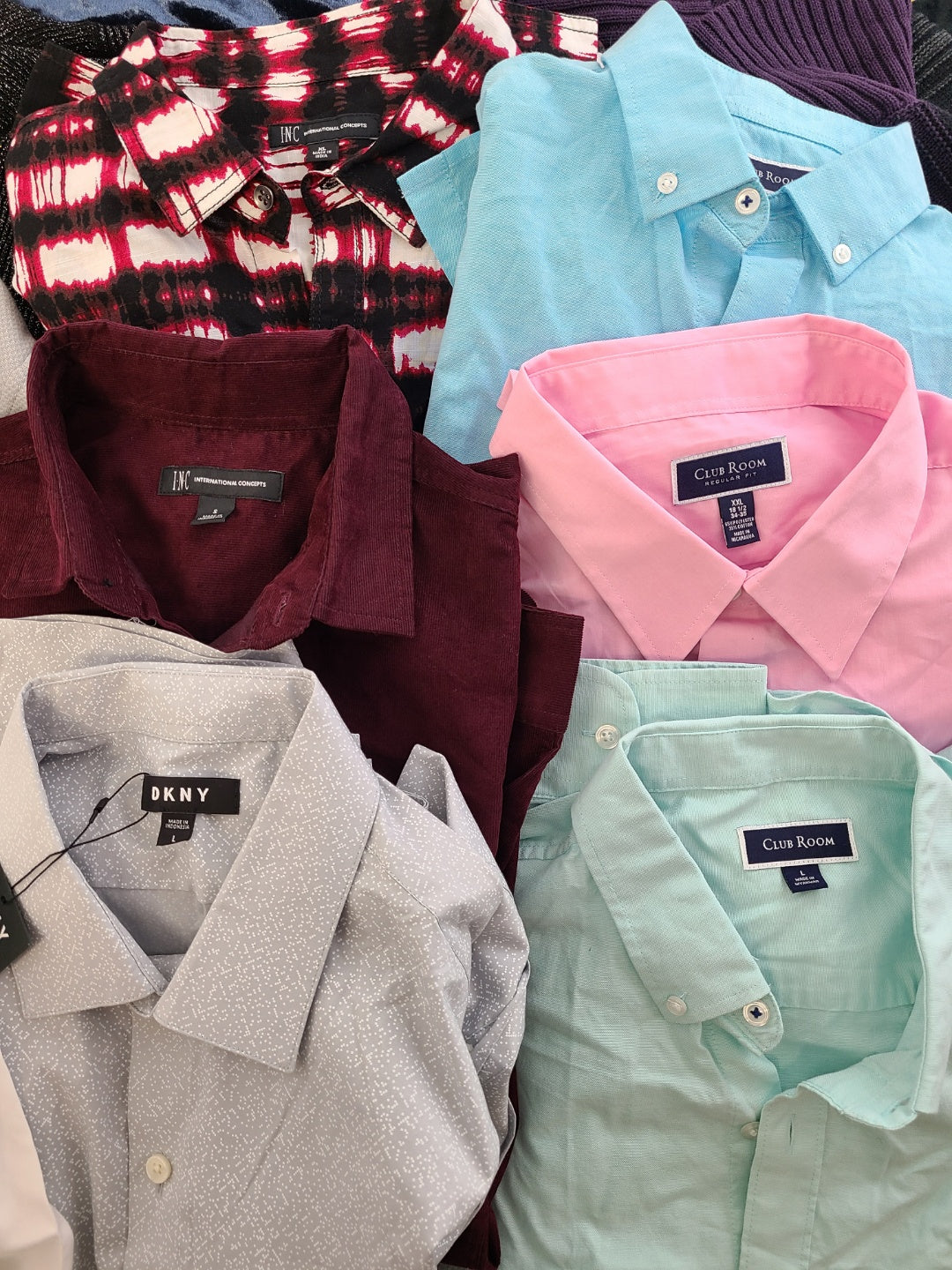 Men's Clothing Wholesale Lot Calvin Klein, DKNY, Tasso Elba, American Apparel, Club Room, INC and more, 25 Units, Shelf Pulls, MSRP $1,572.00