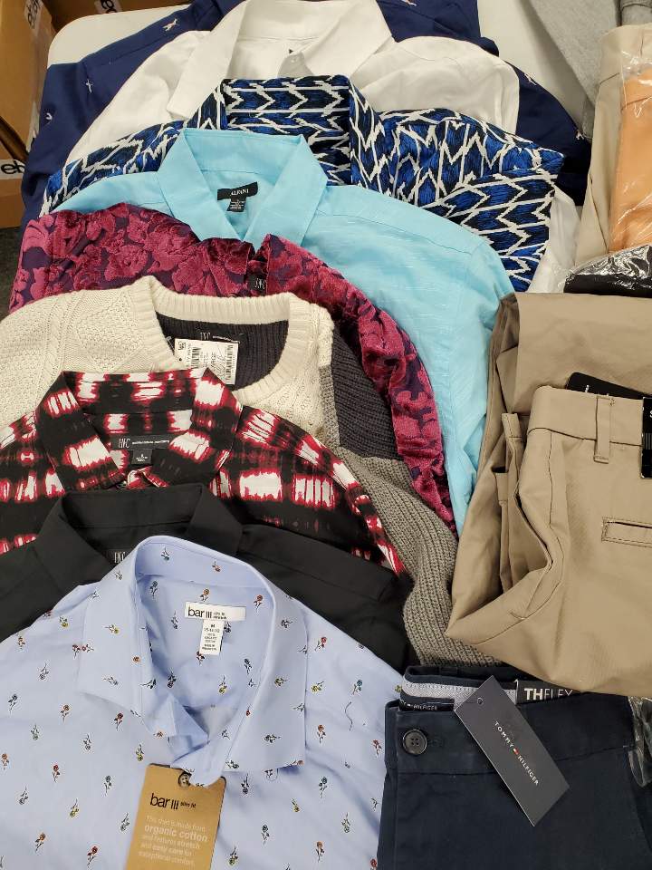 Men's Clothing Wholesale Lot Adidas, Lauren Ralph Lauren, Calvin Klein, Tommy Hilfiger, LEVIS, American Apparel,  Tasso Elba, Club Room,  Inc and more, 26 Units, Shelf Pulls, MSRP $1,577.48