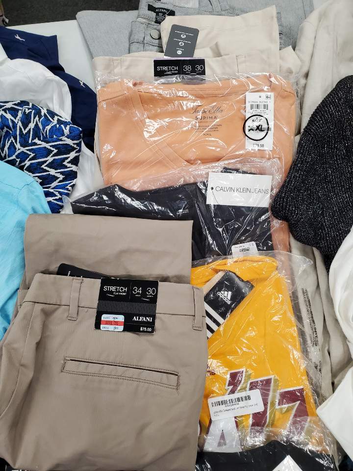 Men's Clothing Wholesale Lot Adidas, Lauren Ralph Lauren, Calvin Klein, Tommy Hilfiger, LEVIS, American Apparel,  Tasso Elba, Club Room,  Inc and more, 26 Units, Shelf Pulls, MSRP $1,577.48