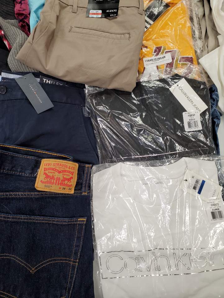 Men's Clothing Wholesale Lot Adidas, Lauren Ralph Lauren, Calvin Klein, Tommy Hilfiger, LEVIS, American Apparel,  Tasso Elba, Club Room,  Inc and more, 26 Units, Shelf Pulls, MSRP $1,577.48