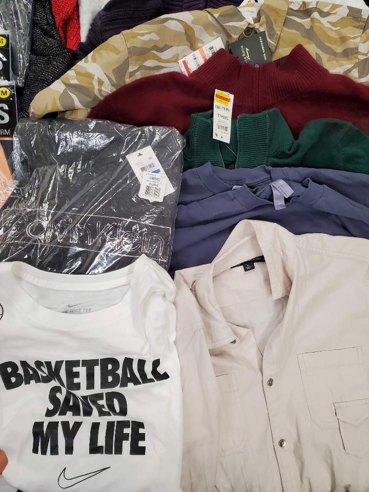 Men's Clothing Wholesale Lot Nike, Calvin Klein, Polo Ralph Lauren, Tasso Elba, 32 Degrees, American Apparel, Club Room, Sun stone, INC and more, 26 Units, Shelf Pulls, MSRP $1,503.99