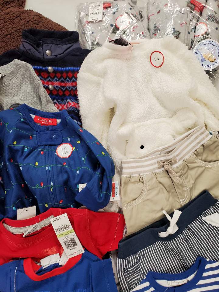 Kid's Clothing Wholesale Lot Ralph Lauren,  Carter's, Mish Boys,  First Impressions,  FAMILY PJS, Bonnie baby  and more, 31 Units, Shelf Pulls, MSRP $1,005.36