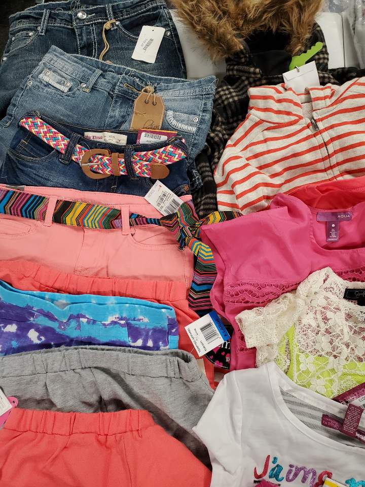 Kid's Clothing Wholesale Lot DKNY, Ralph Lauren, American Apparel, Epic Threads, Tempted, Revolution by Revolt, So Jenni by Jennifer Moore, Bonnie Jean and more, 32 Units, Shelf Pulls, MSRP $804.90