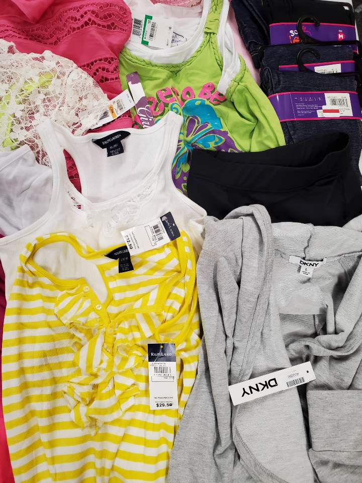 Kid's Clothing Wholesale Lot DKNY, Ralph Lauren, American Apparel, Epic Threads, Tempted, Revolution by Revolt, So Jenni by Jennifer Moore, Bonnie Jean and more, 32 Units, Shelf Pulls, MSRP $804.90