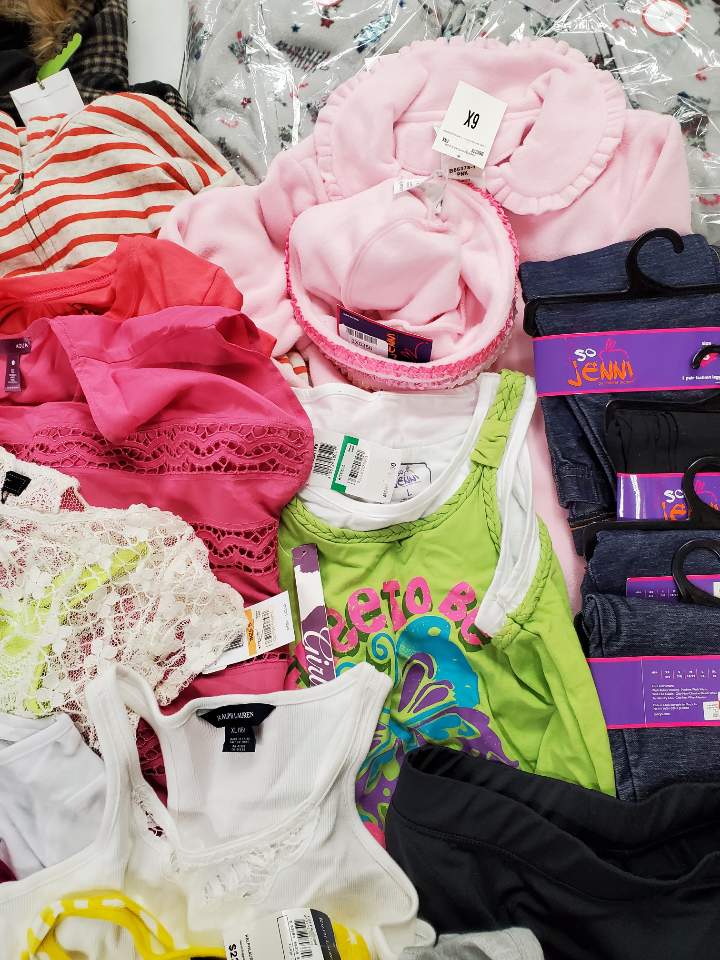 Kid's Clothing Wholesale Lot DKNY, Ralph Lauren, American Apparel, Epic Threads, Tempted, Revolution by Revolt, So Jenni by Jennifer Moore, Bonnie Jean and more, 32 Units, Shelf Pulls, MSRP $804.90