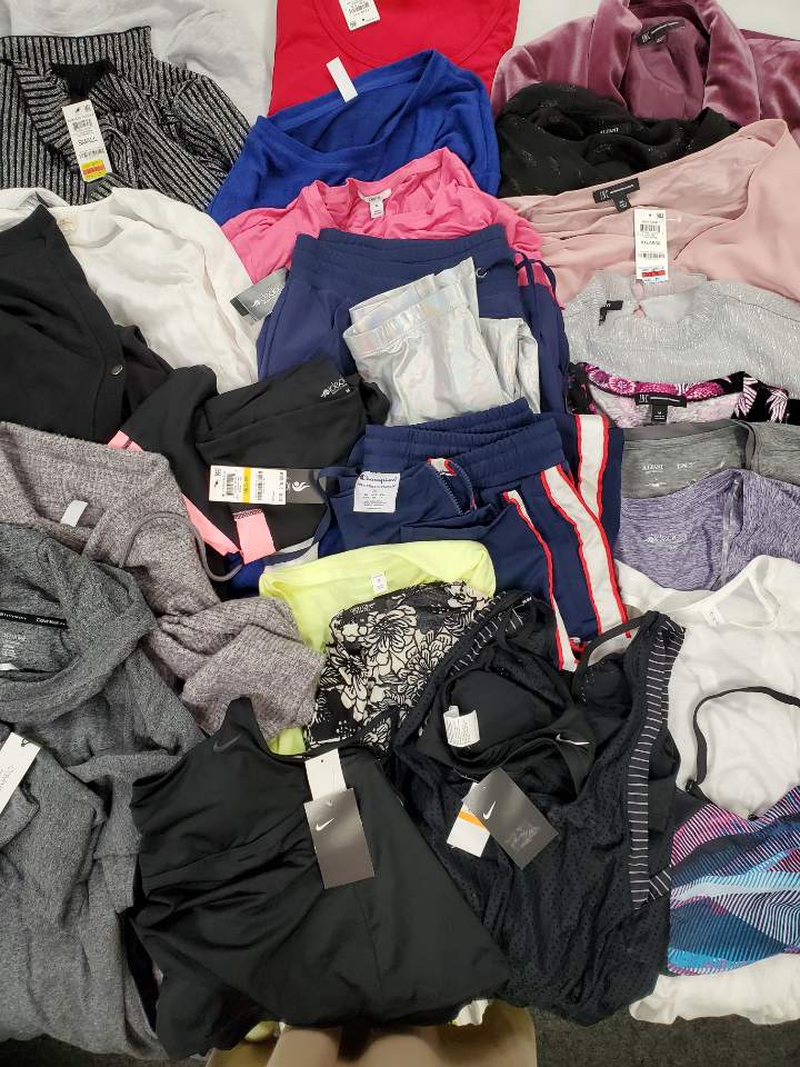 Women's Clothing Wholesale Lot Champion, Calvin Klein, NIKE, Karen Kane, O'NEILL, American Apparel, IDEOLOGY, ALFANI and more, 29 Units, Shelf Pulls, MSRP $1,523.46