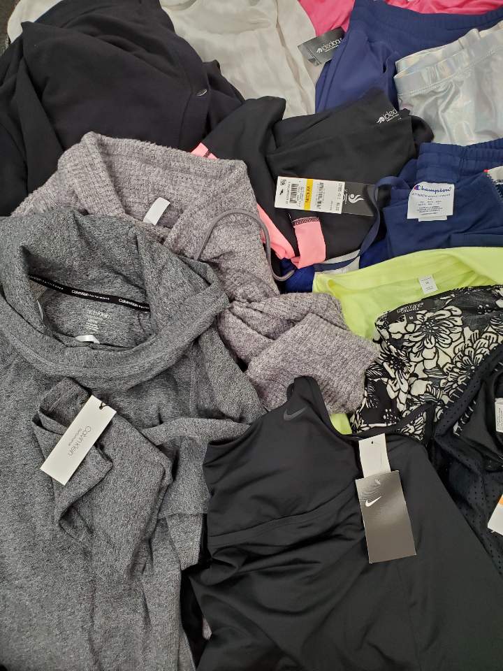 Women's Clothing Wholesale Lot Champion, Calvin Klein, NIKE, Karen Kane, O'NEILL, American Apparel, IDEOLOGY, ALFANI and more, 29 Units, Shelf Pulls, MSRP $1,523.46