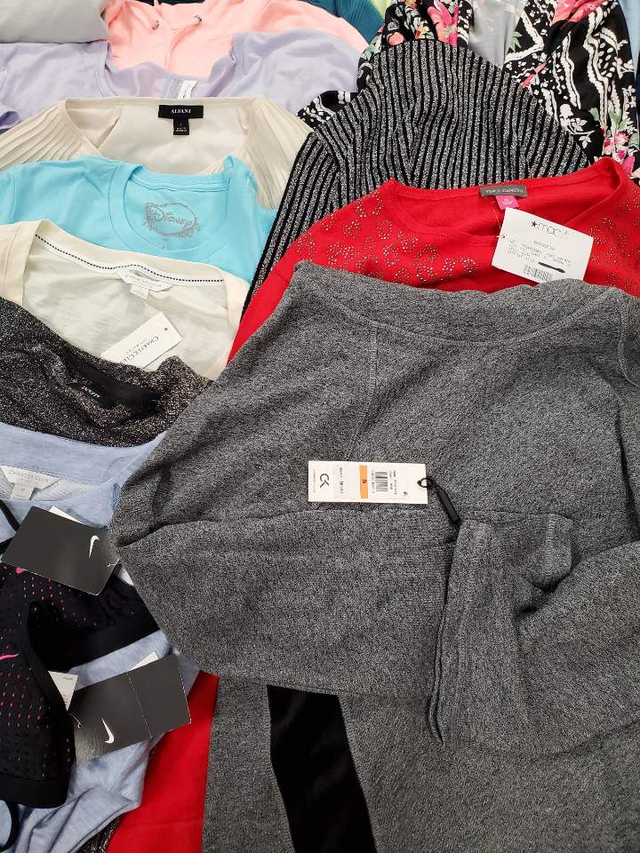 Women's Clothing Wholesale Lot NIKE, Calvin Klein, MICHAEL KORS, VINCE CAMUTO, 1 STATE, Disney, American Apparel, IDEOLOGY, Alfani and more, 26 Units, Shelf Pulls, MSRP $1,467.98