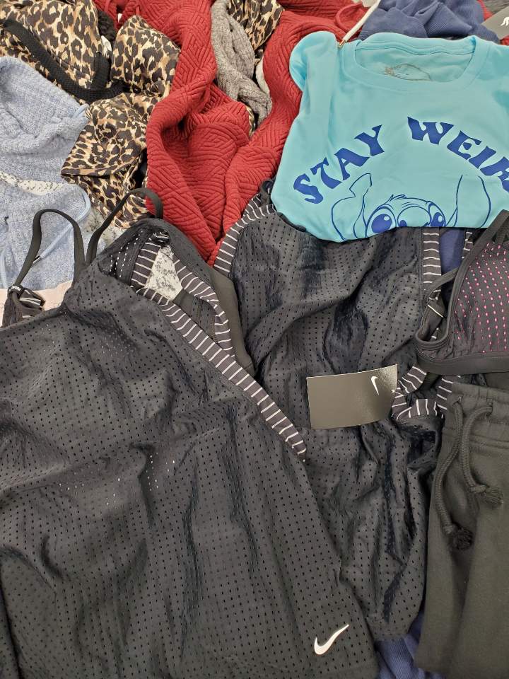 Women's Clothing Wholesale Lot Calvin Klein, NIKE, ADIDAS, Disney, HANKY PANKY, Echo Echo, Hanes, IDEOLOGY, American Apparel, CHARTER CLUB and more, 29 Units, Shelf Pulls, MSRP $1,511.97