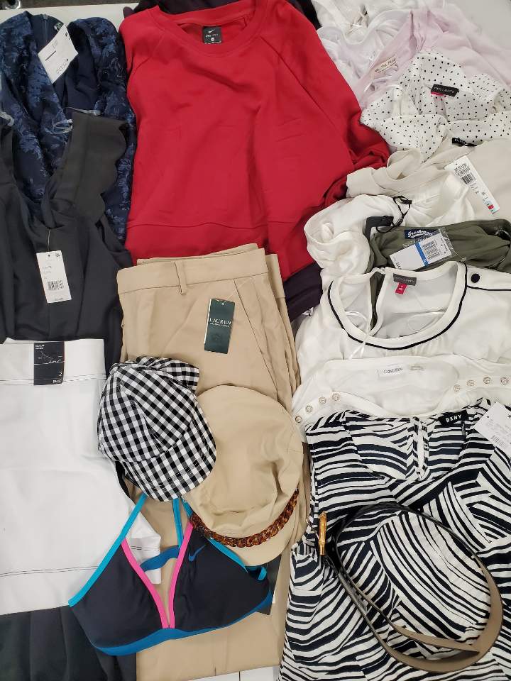 Women's Clothing Wholesale Lot Calvin Klein, DKNY, EILEEN FISHER, LAUREN RALPH LAUREN, NIKE, Steve Madden, VINCE CAMUTO, FREE PEOPLE, IDEOLOGY, INC  and more,  24 Units, Customer Returns, MSRP $1,853.50