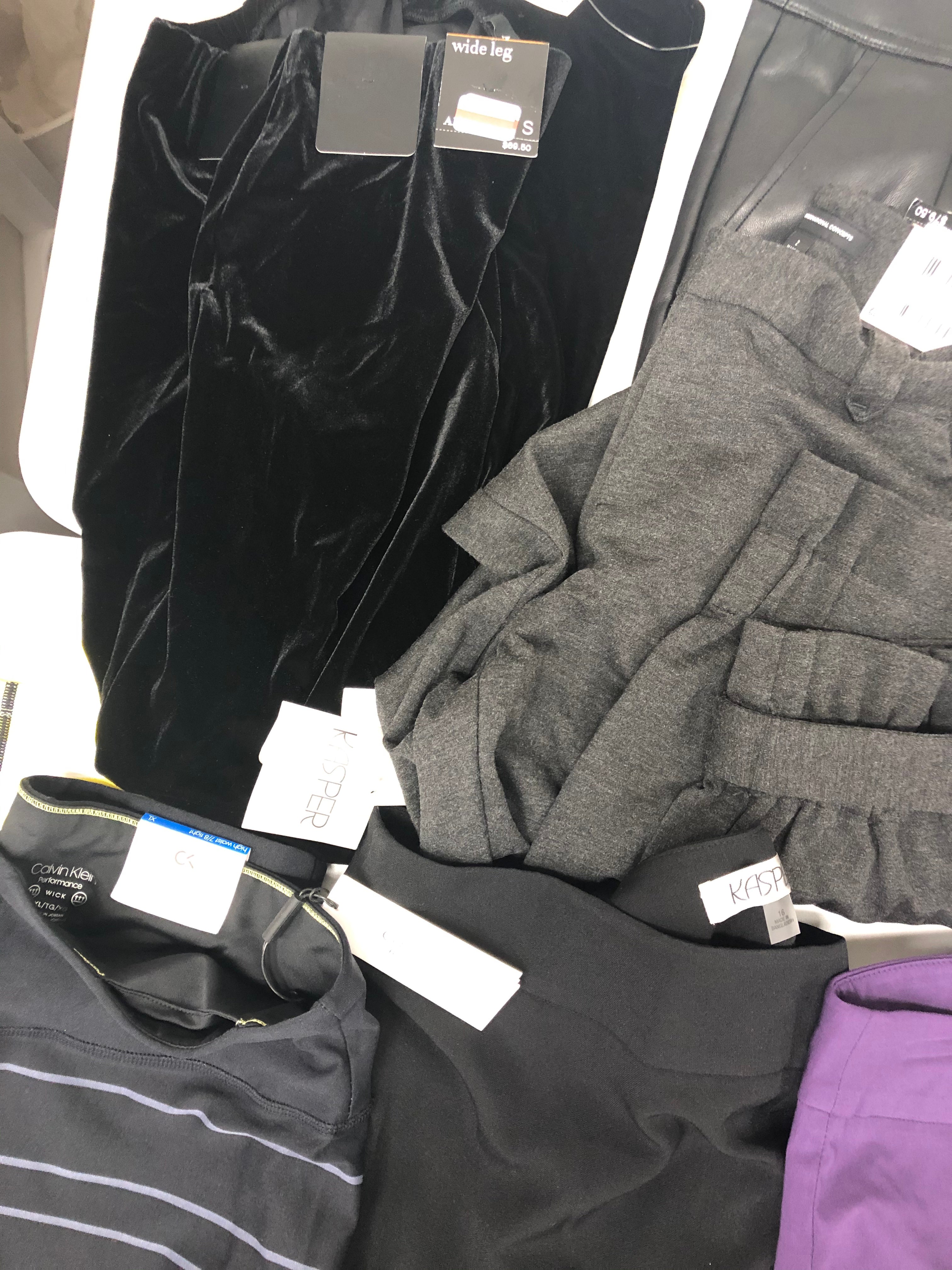 Women's Clothing Pants Wholesale Lot, Calvin Klein, Kasper, JM Collection, ALFANI and more, 11 Units, Shelf Pulls, MSRP $763.50