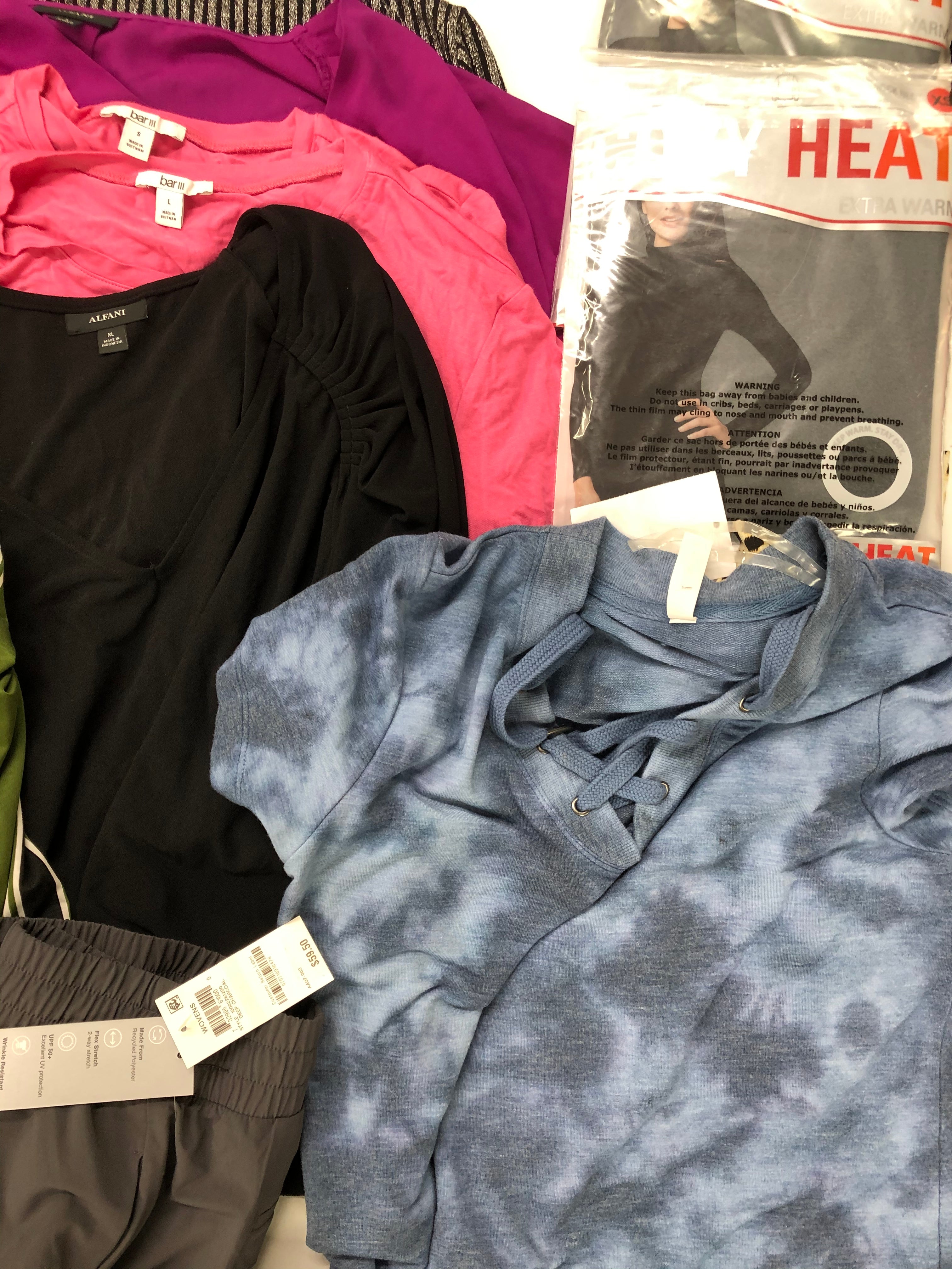 Women's Clothing Wholesale Lot CALVIN KLEIN, KAREN KANE, 32 DEGREES, American Apparel, ALFANI, IDEOLOGY and more, 25 Units, Shelf Pulls, MSRP $1,465.50