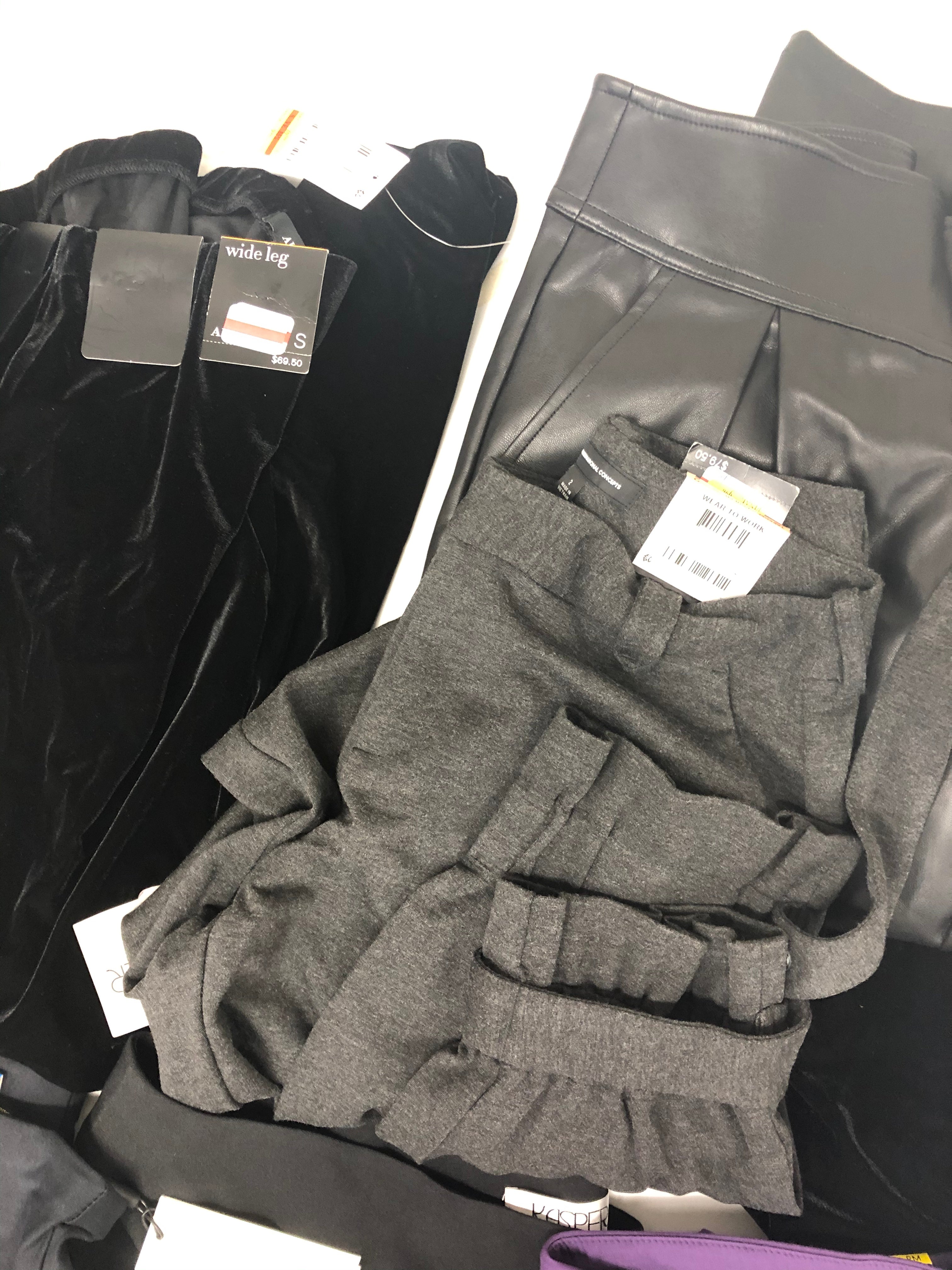 Women's Clothing Pants Wholesale Lot, Calvin Klein, Kasper, JM Collection, ALFANI and more, 11 Units, Shelf Pulls, MSRP $763.50