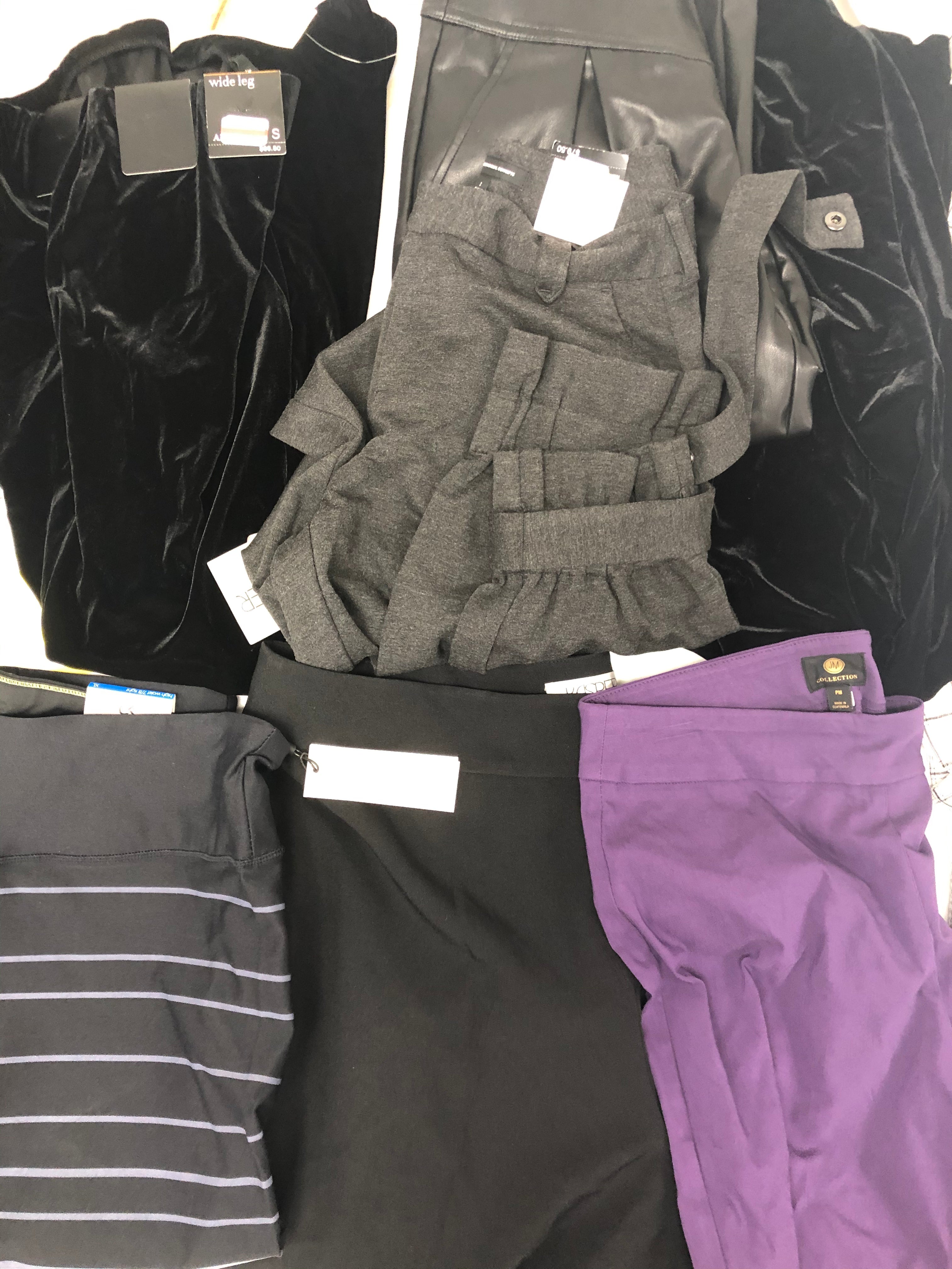 Women's Clothing Pants Wholesale Lot, Calvin Klein, Kasper, JM Collection, ALFANI and more, 11 Units, Shelf Pulls, MSRP $763.50