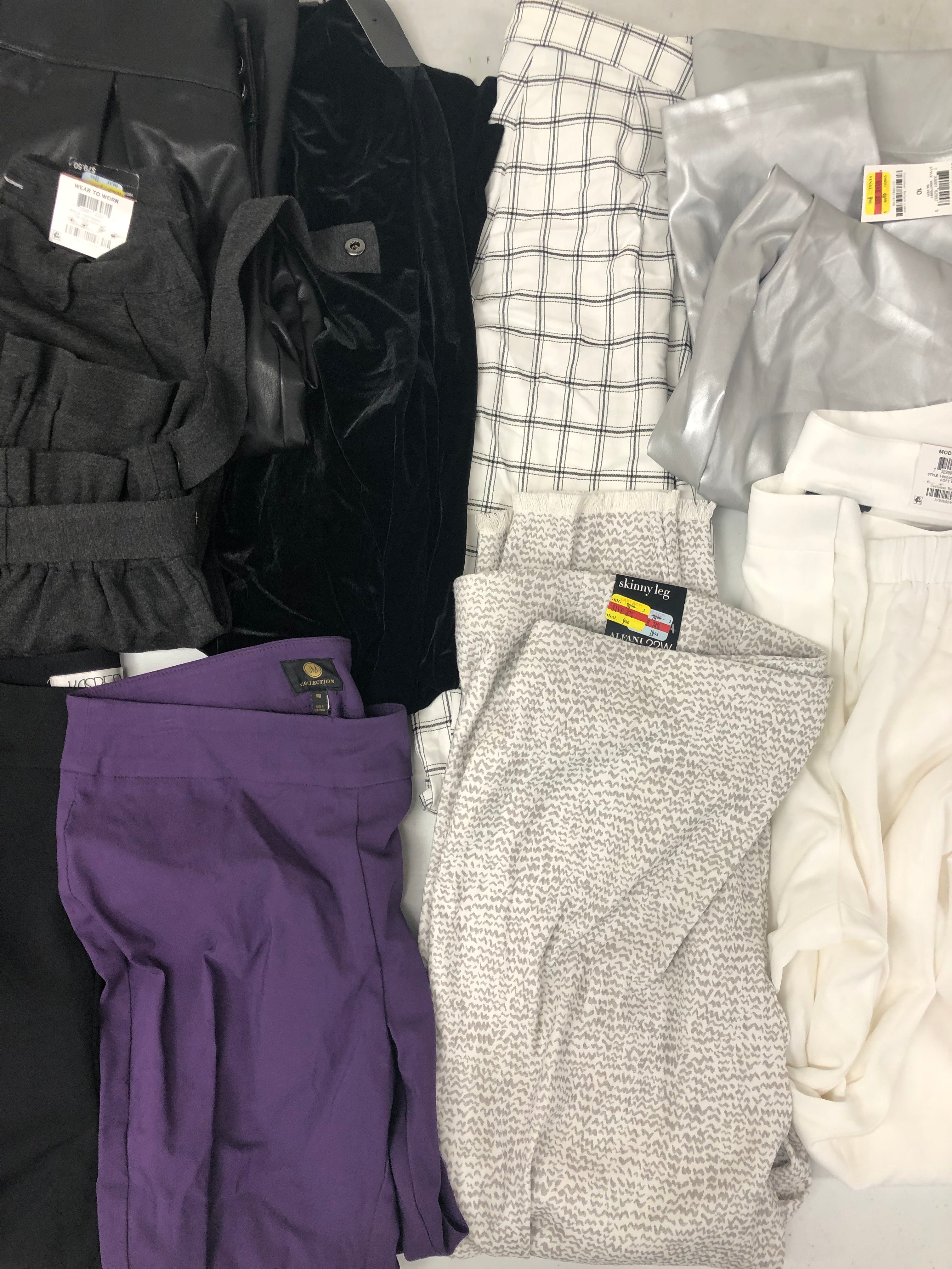 Women's Clothing Pants Wholesale Lot, Calvin Klein, Kasper, JM Collection, ALFANI and more, 11 Units, Shelf Pulls, MSRP $763.50