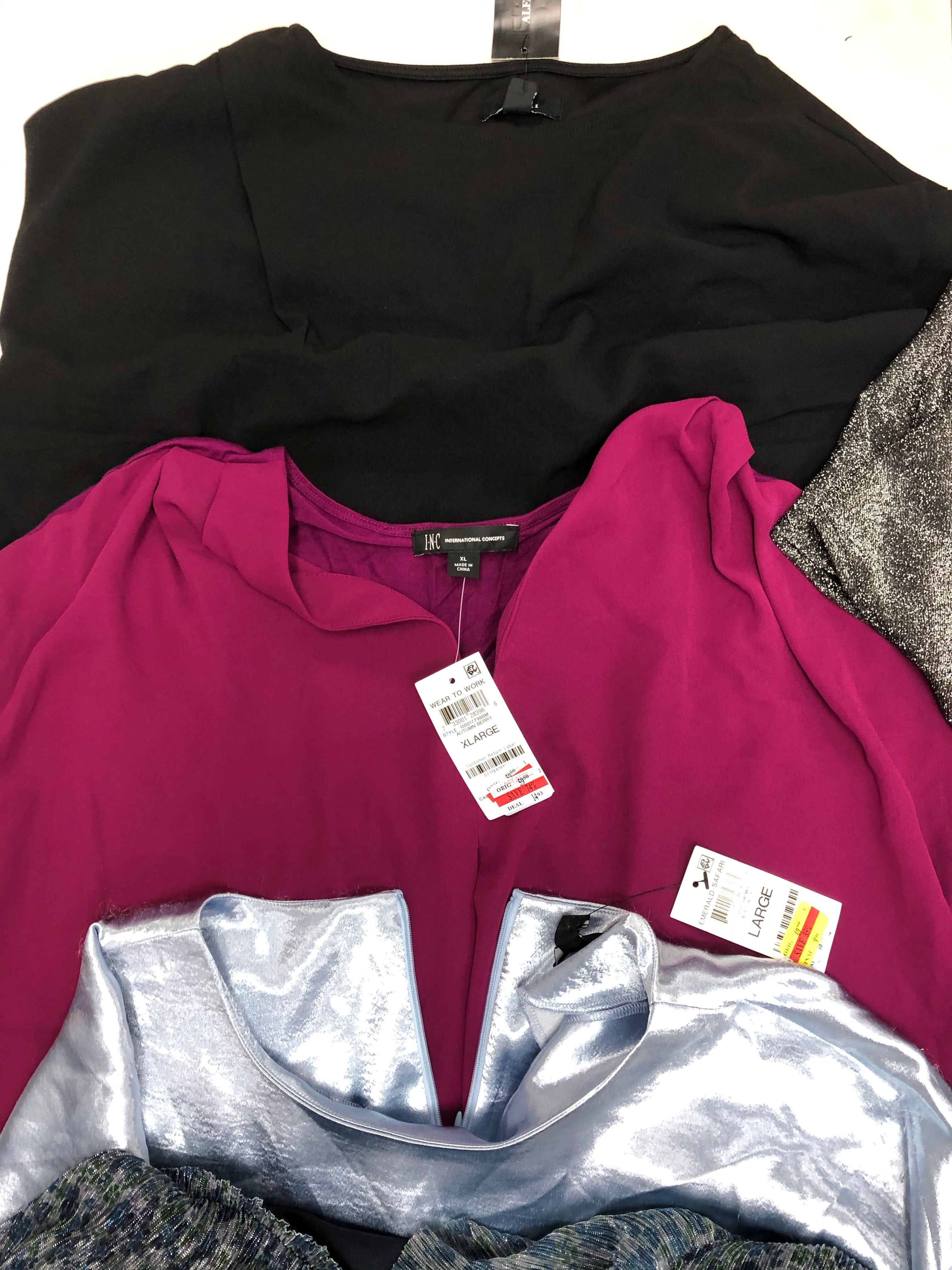 Women's Clothing Top Wholesale Lot, CALVIN KLEIN, TOMMY HILFIGER, KASPER, ALFANI, AMERICAN APPAREL and more, 14 Units, Shelf Pulls, MSRP $778.50