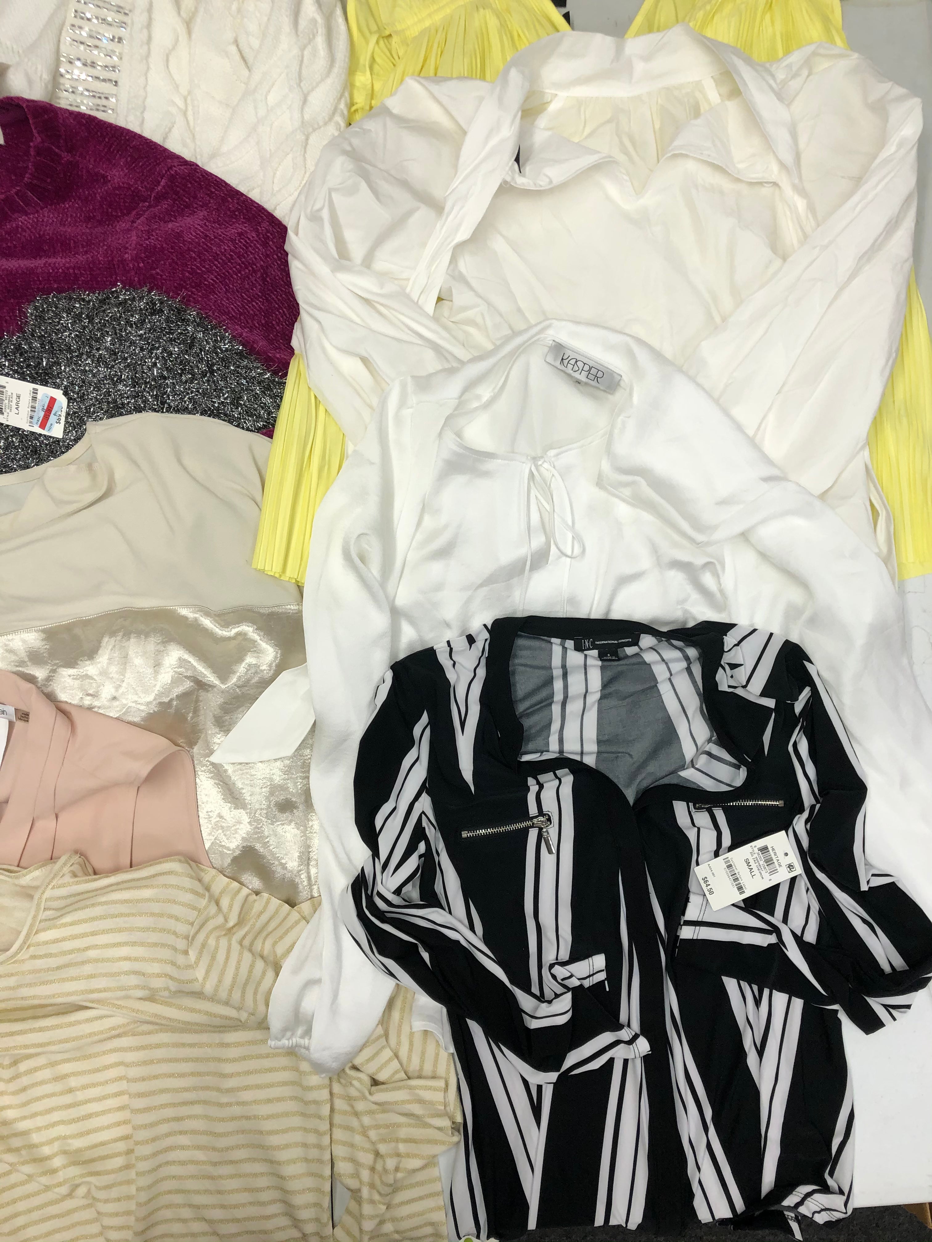Women's Clothing Top Wholesale Lot, Polo Ralph Lauren, Calvin Klein, Alfani, City Studio and more, 11 Units, Shelf Pulls, MSRP $812