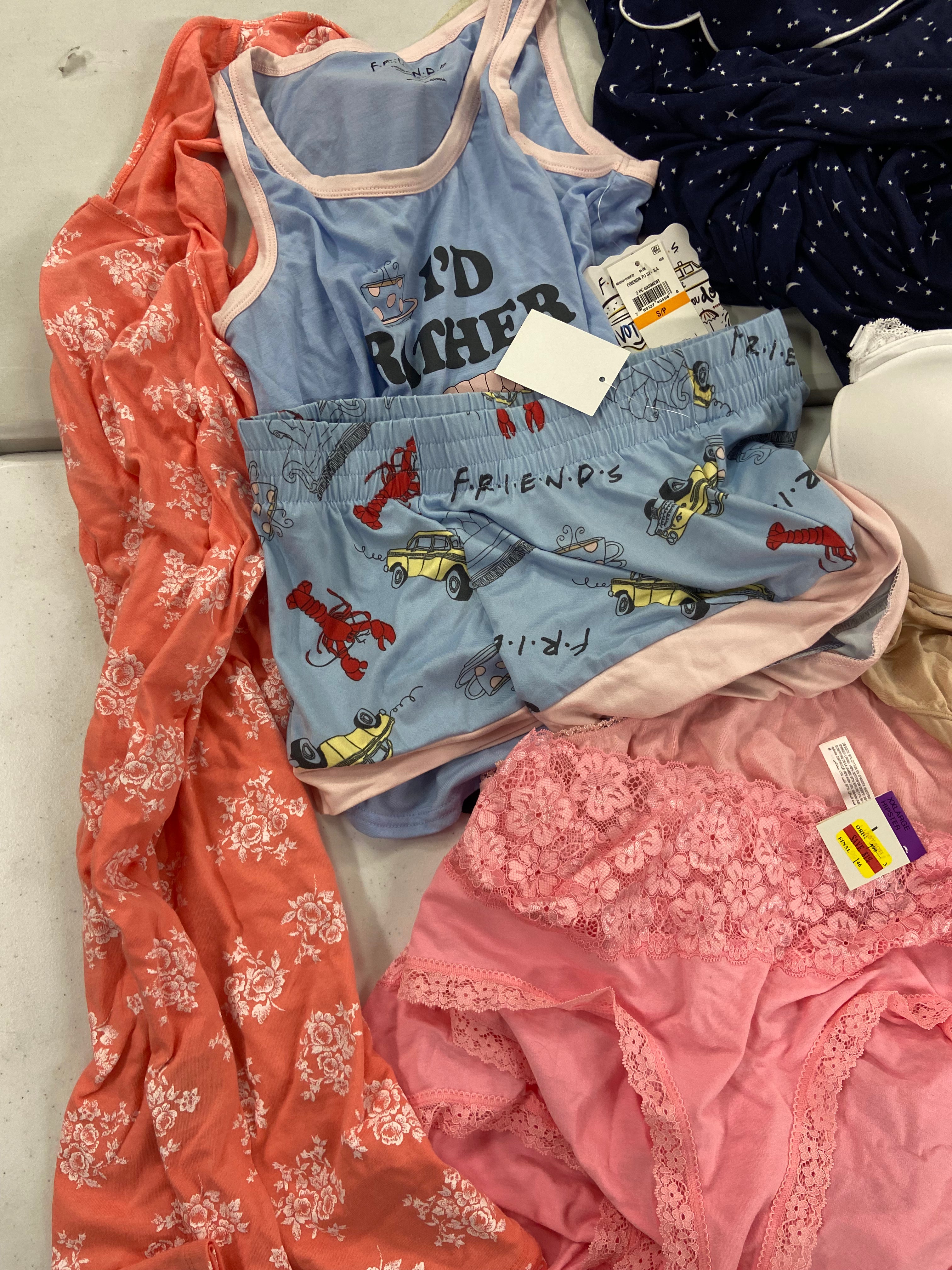 Women's Sleepwear & Others, Wholesale Lot, SPANX, MAIDENFORM, JOCKEY, JENNI, FRIENDS, CHARTER CLUB and more, 14 items, Shelf Pulls, MSRP $433