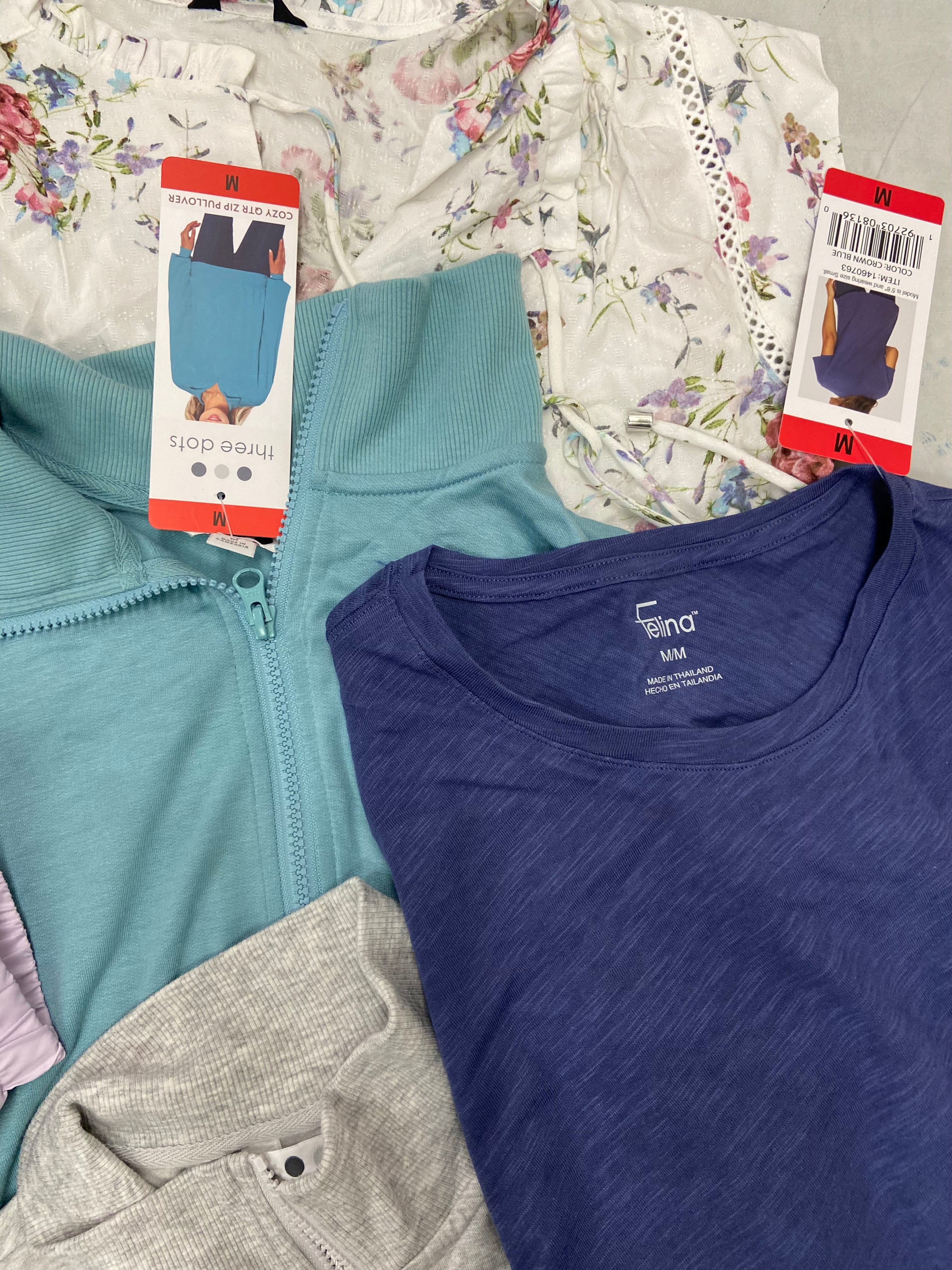 Women's Clothing Blouses and Other Tops Wholesale Lot, LUCKY BRAND, CALVIN KLEIN, MICHAEL KORS, MAX + MIA, BUFFALO, THREE DOTS and more, 15 items, Shelf Pulls, MSRP $723
