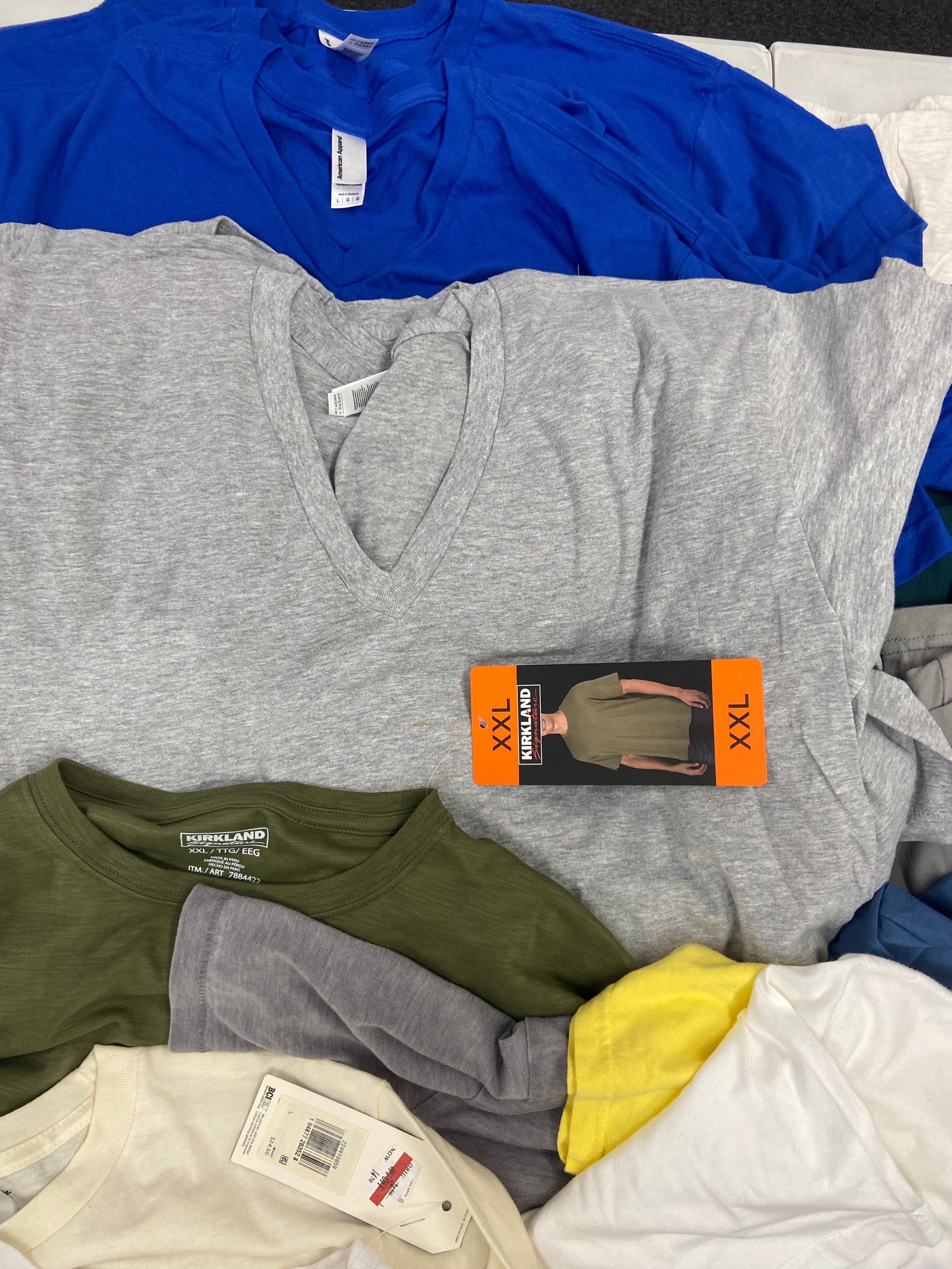 Men's Clothing T-Shirts Wholesale Lot, TAHARI, QUIKSILVER, NIKE, LUCKY BRAND, LEVI'S, KIRKLAND, HURLEY and more, 29 items, Shelf Pulls, MSRP $754