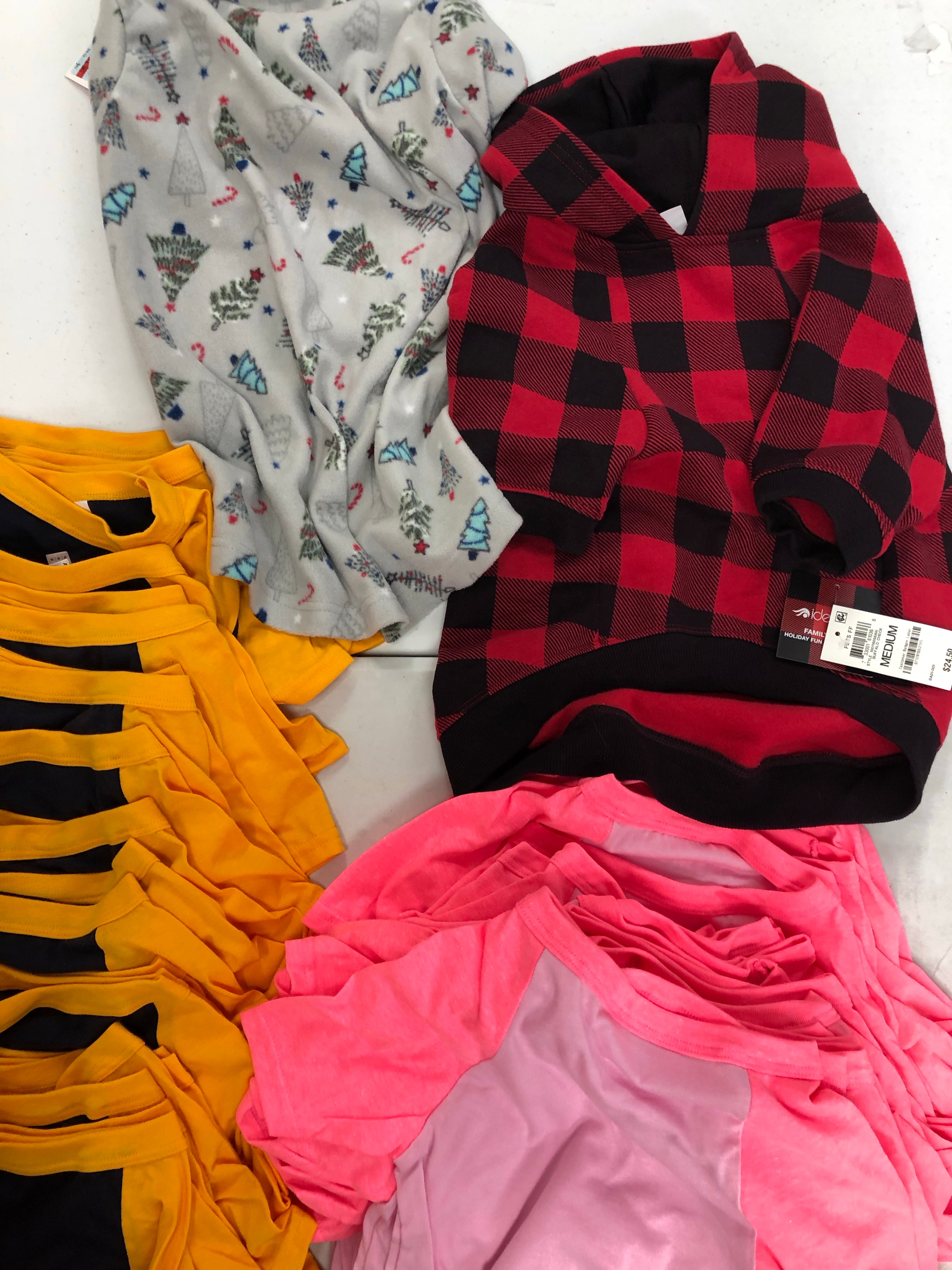 Dog's Clothing Wholesale Lot, AMERICAN APPAREL, FAMILY PJ and more, 52 items, Shelf Pulls, MSRP $655