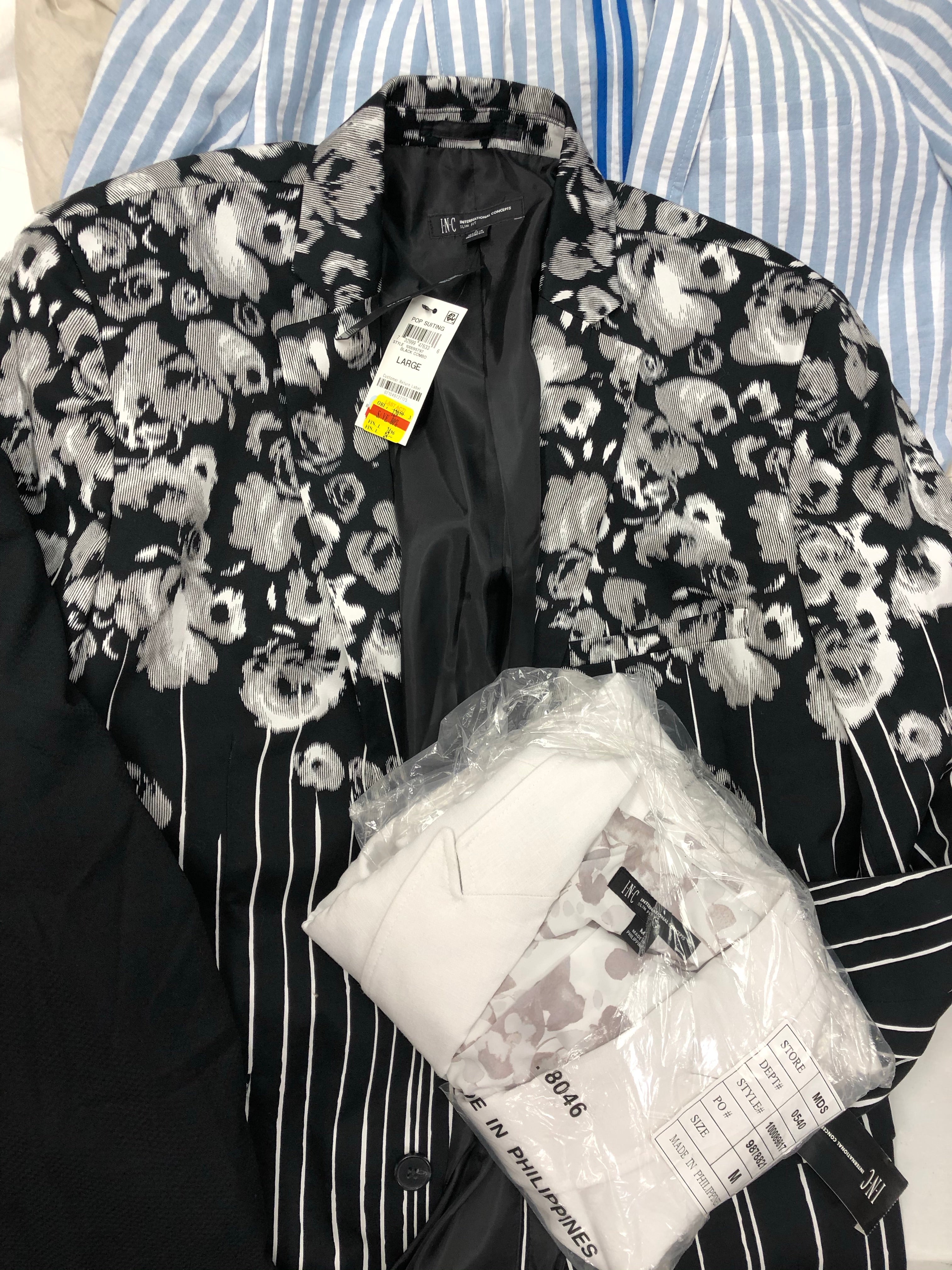 Men's Clothing SUITS/BLAZERS Wholesale Lot, INC, ALFANI, 10 Items, Shelf Pulls, MSRP $1,415