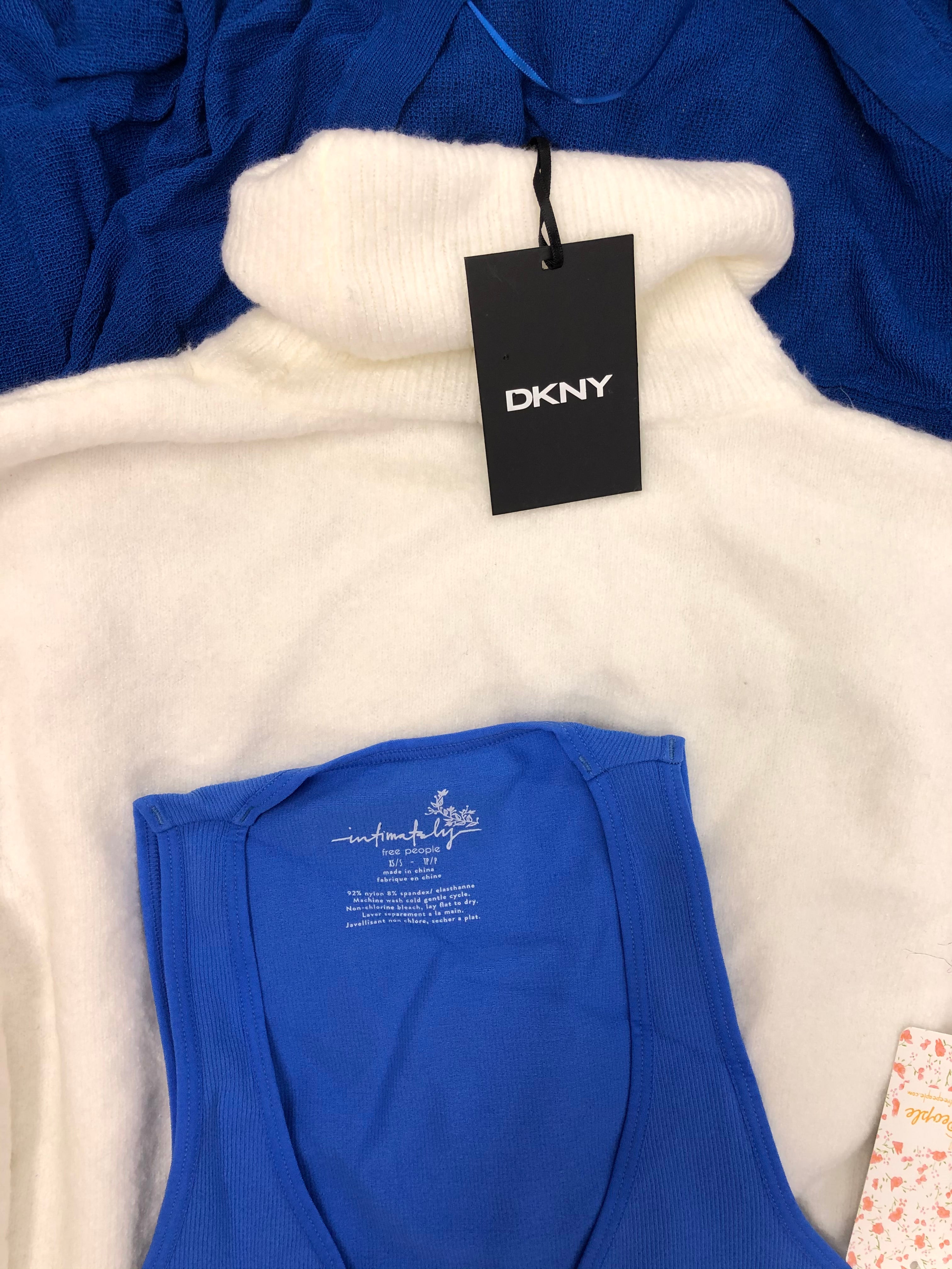 Women's Clothing Tops Wholesale Lot, DKNY, FREE PEOPLE, RAG & BONE, ALFANI and more, 14 items, Shelf Pulls, MSRP $935
