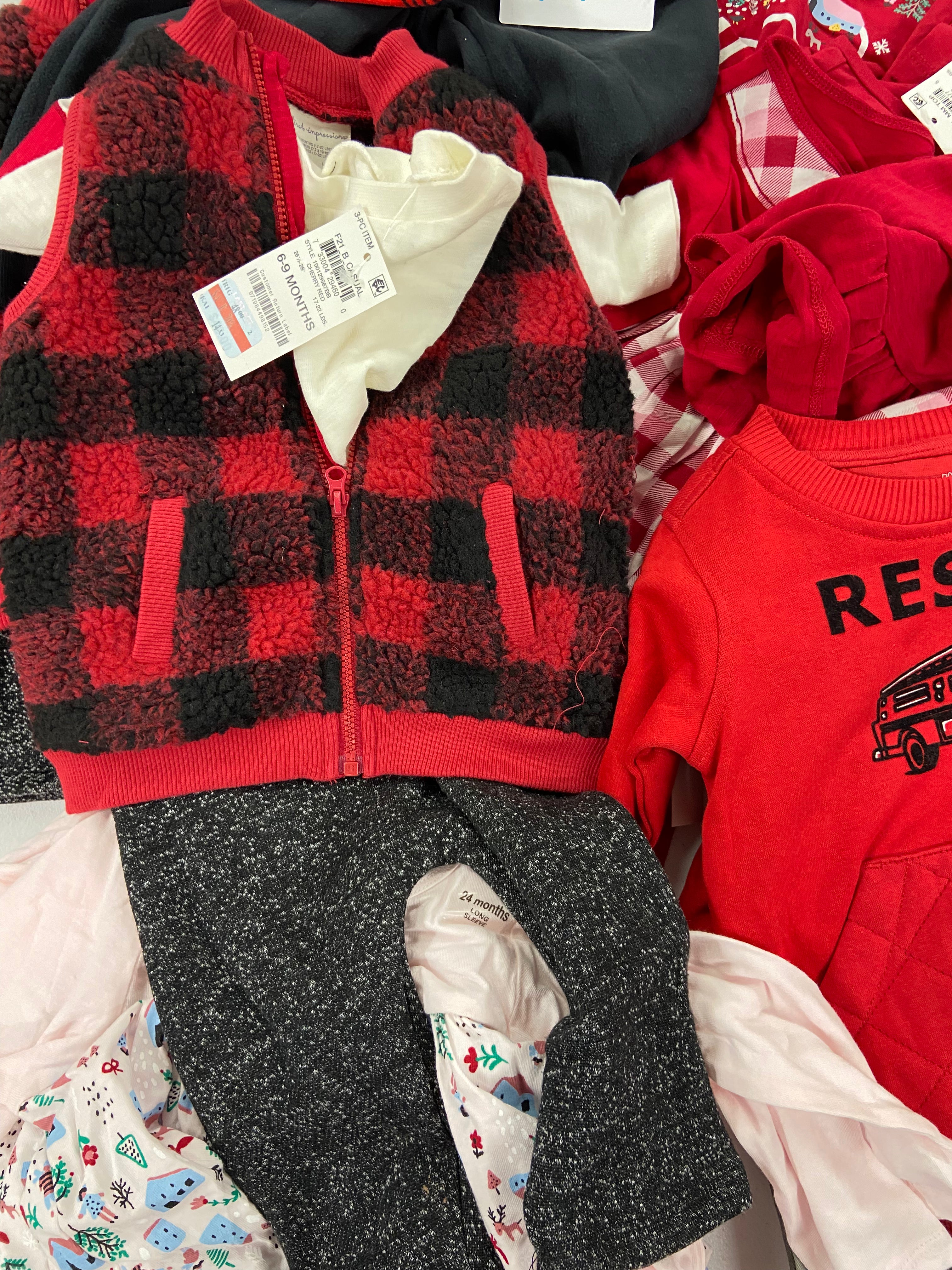 Baby's Clothing Assorted Wholesale Lot, TOMMY HILFIGER, CARTER'S, KID'S HEADQUARTERS, FIRST IMPRESSION, and more, 28 items, Shelf Pulls, MSRP $502