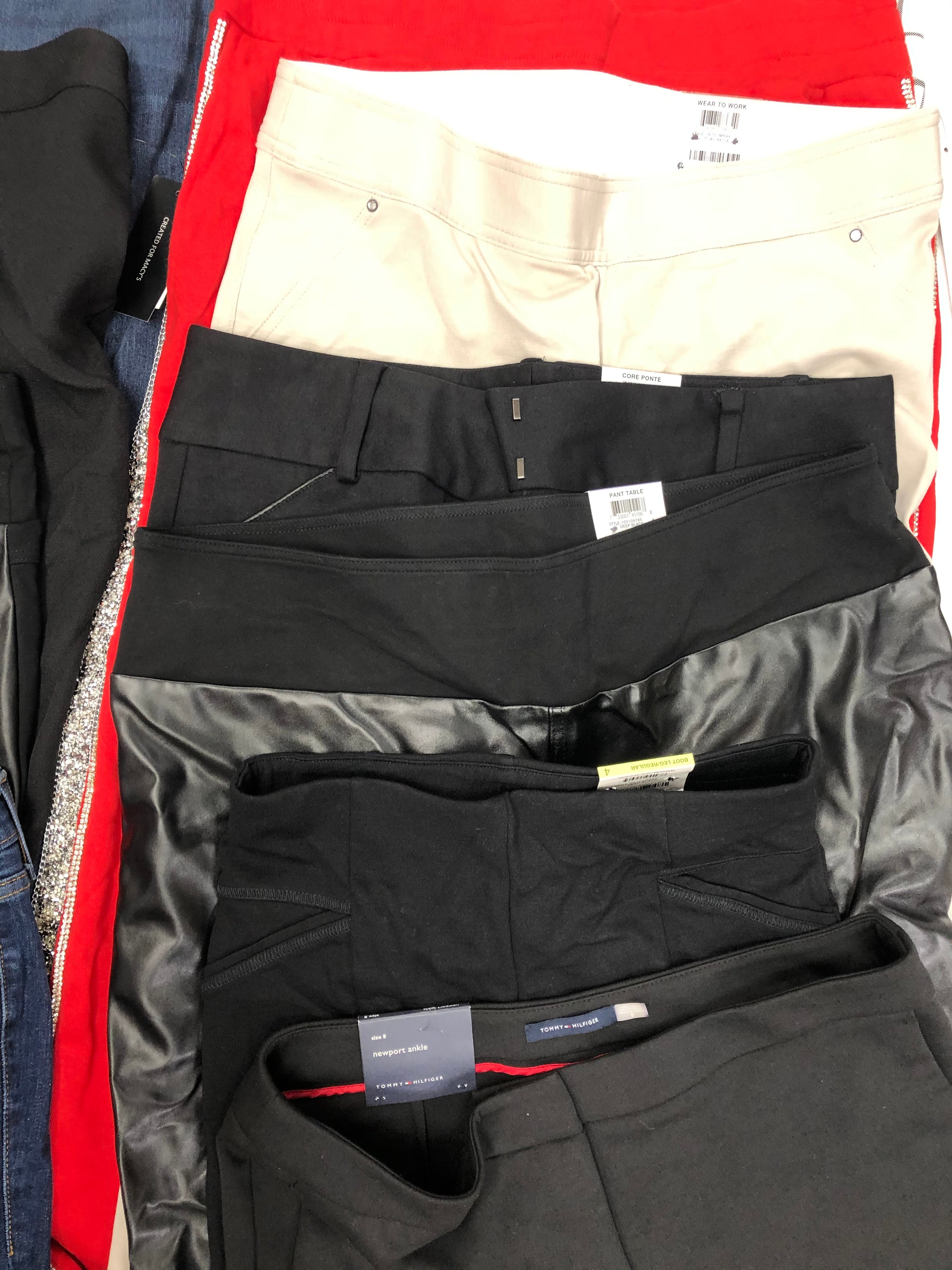 Women's Clothing Bottom Pants Only, Wholesale Lot, TOMMY HILFIGER, LEVI'S, NINE WEST, INC and more, 13 items, Shelf Pulls, MSRP $962