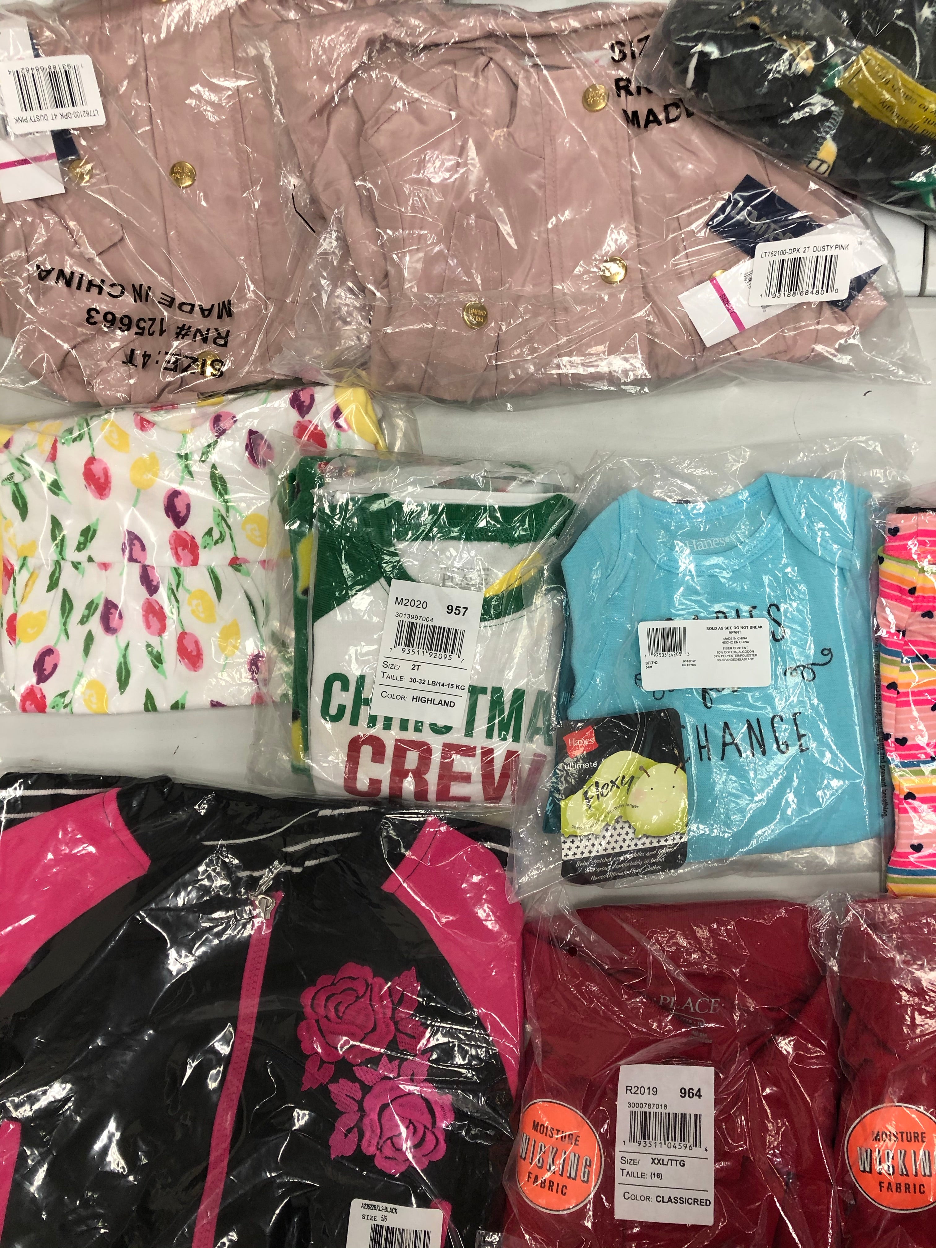 Kid's Clothing Assorted Wholesale Lot, ABSORBA, AMERICAN APPAREL, DESPICABLE ME, HANES, LIMITED TOO, THE CHILDREN'S PLACE and more,  21 items, New, MSRP $384