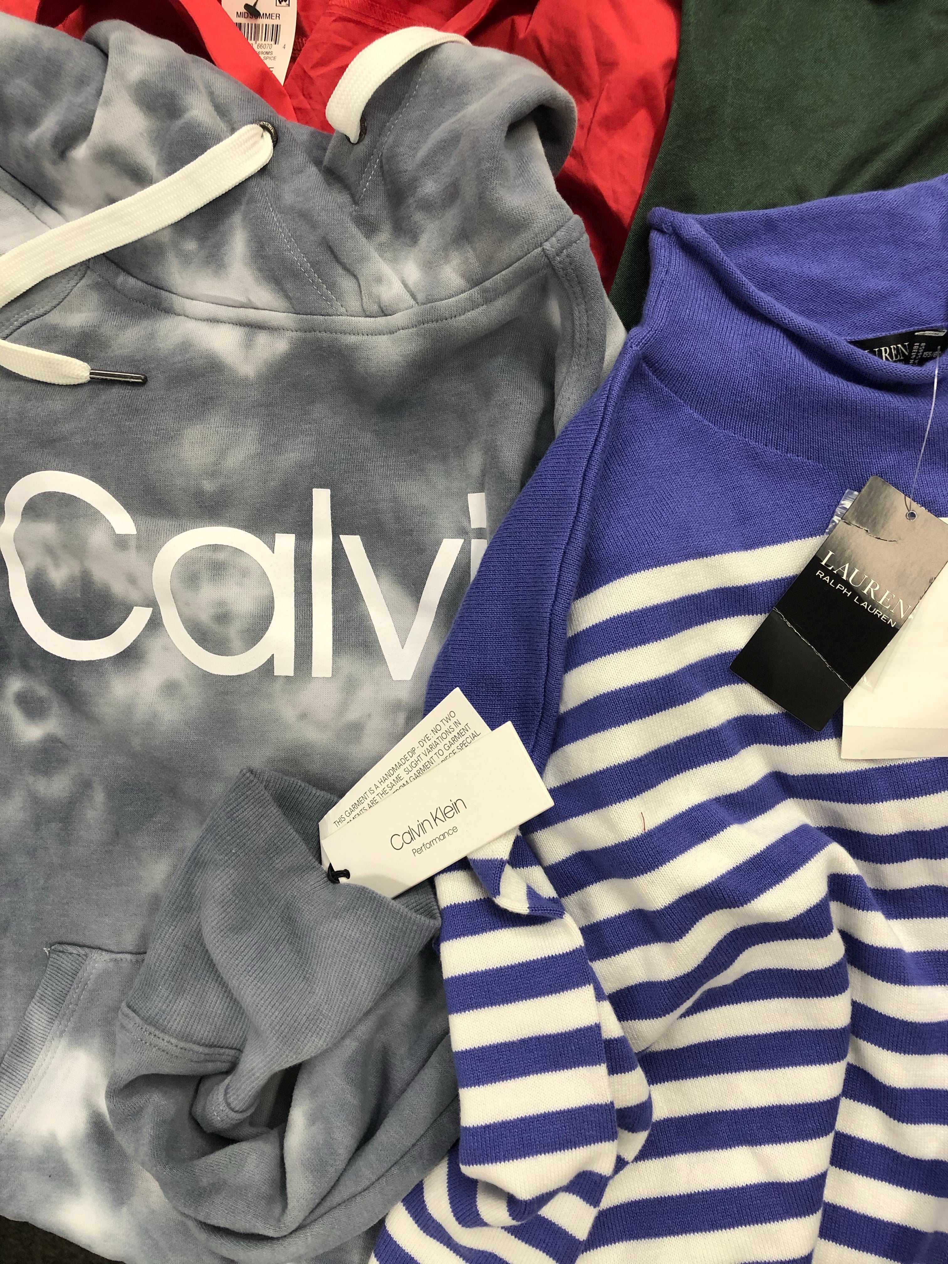 Women's Clothing Tops Wholesale Lot, LAUREN RALPH LAUREN, ADIDAS, CALVIN KLEIN, FREE PEOPLE, GUESS, AMEIRCAN APPAREL, ALFANI and more, 24 items, Shelf Pulls, MSRP $1,223