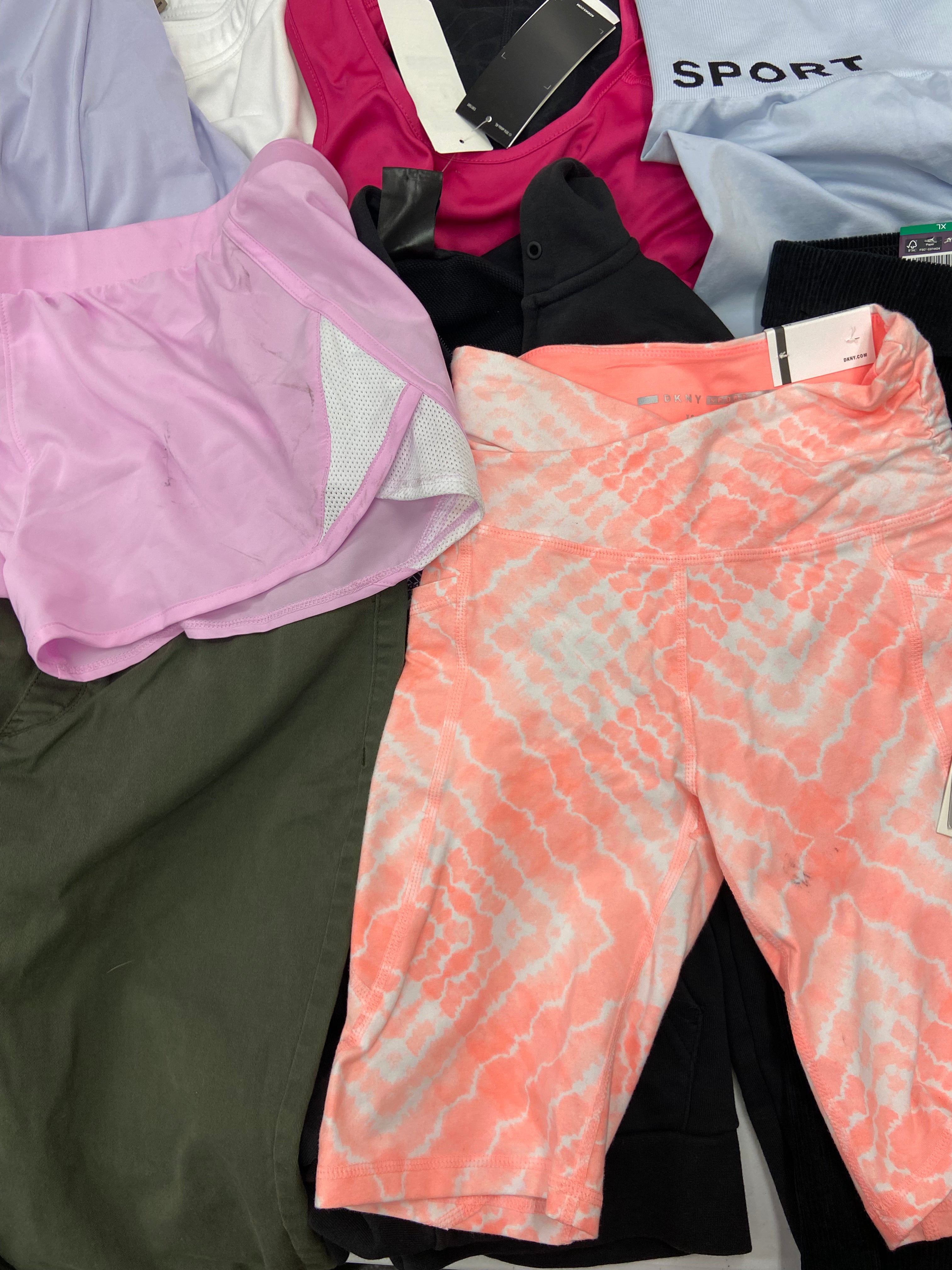 Women's Clothing Activewear Wholesale Lot, ADIDAS, CALVIN KLEIN, UNDER ARMOUR, DKNY, SPYDER, IDEOLOGY, DANSKIN and more, 17 items, CUSTOMER RETURNS