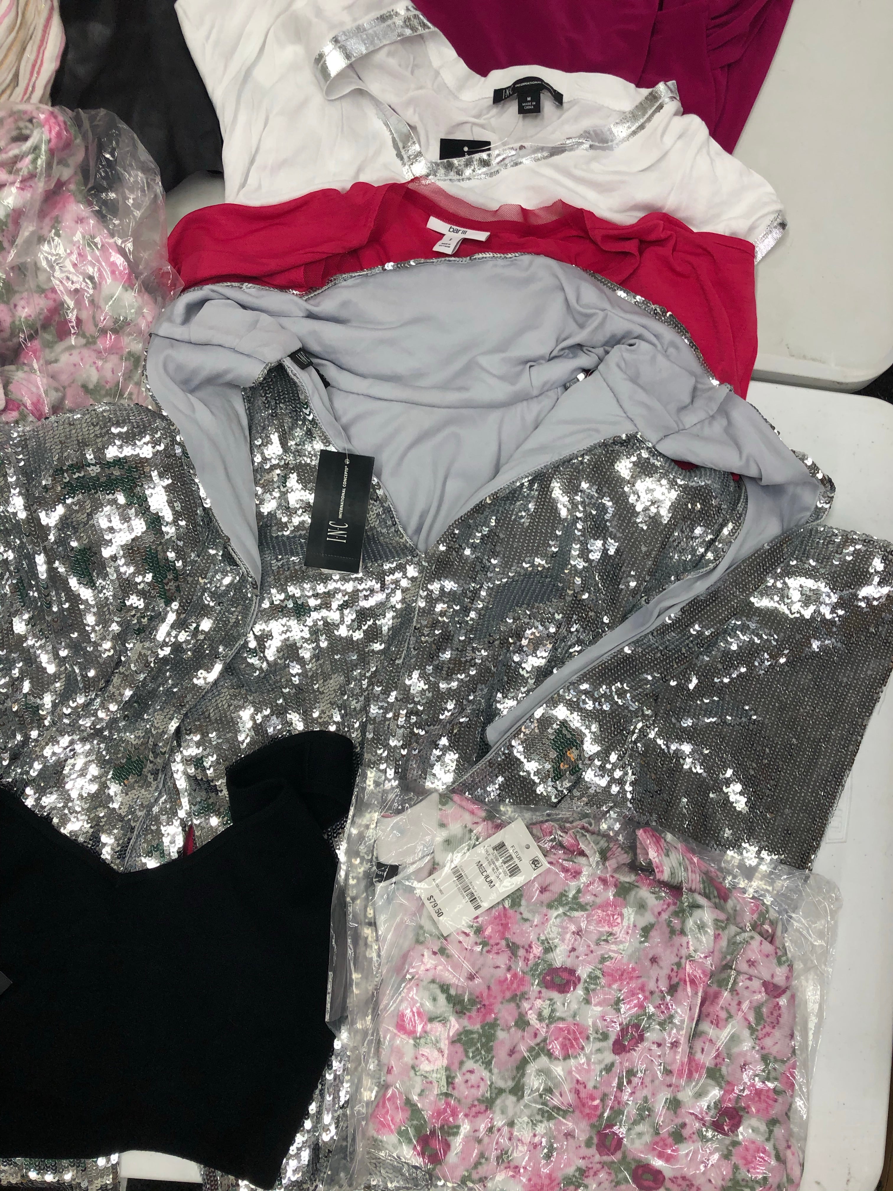 Women's Clothing Top Wholesale Lot, American Apparel, Alfani, Bar III and more, 12 Units, Shelf Pulls, MSRP $700