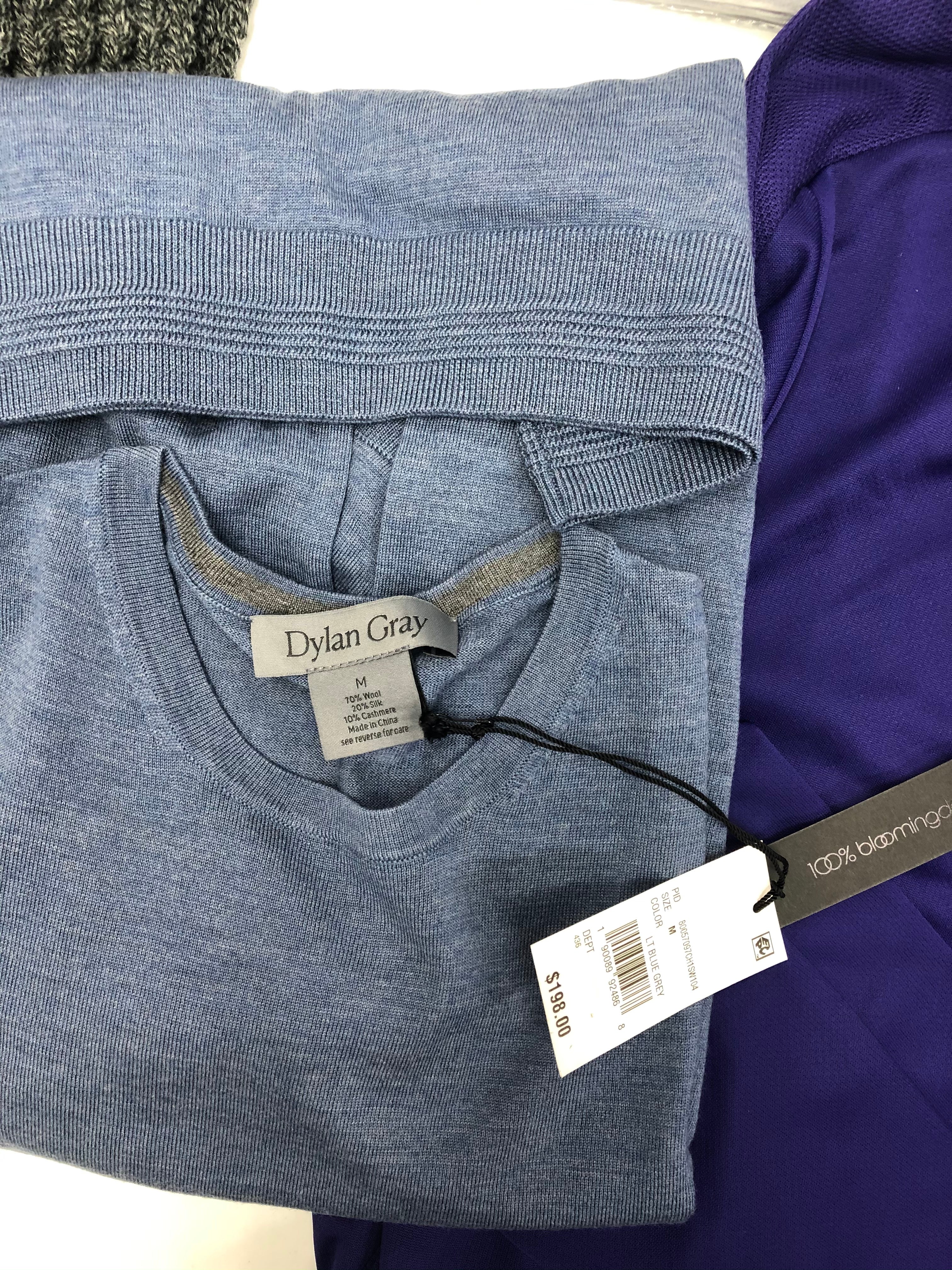 Men's Clothing Tops and Scarf Wholesale Lot, ADIDAS, STEVE MADDEN, DYLAN GRAY, 10 items, New, MSRP $1,213