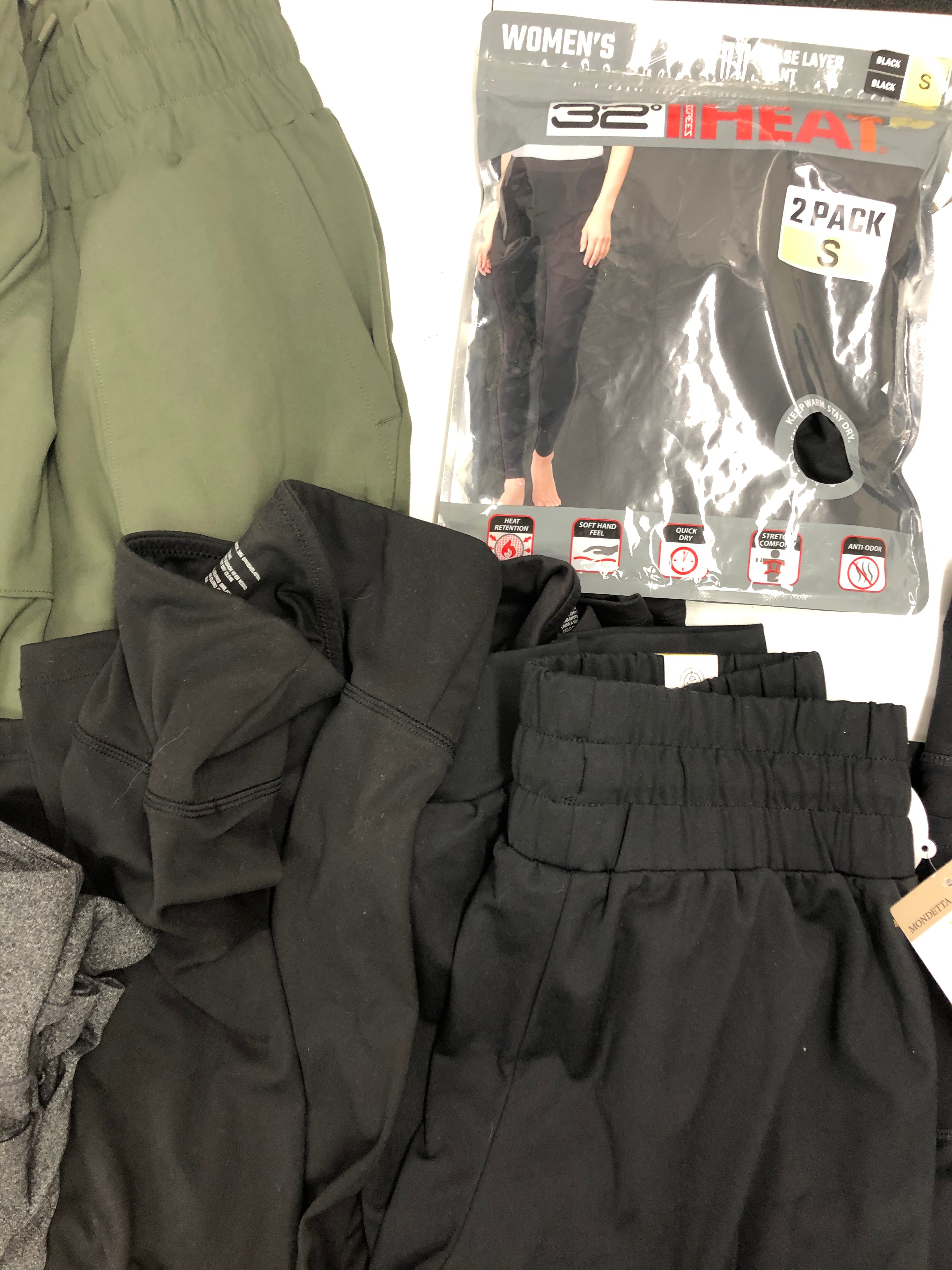 Women's Clothing Activewear Bottoms Wholesale Lot, FILA, CALVIN KLEIN, SKECHERS, FELINA, MONDETTA and more, 16 items, Shelf Pulls, MSRP $544