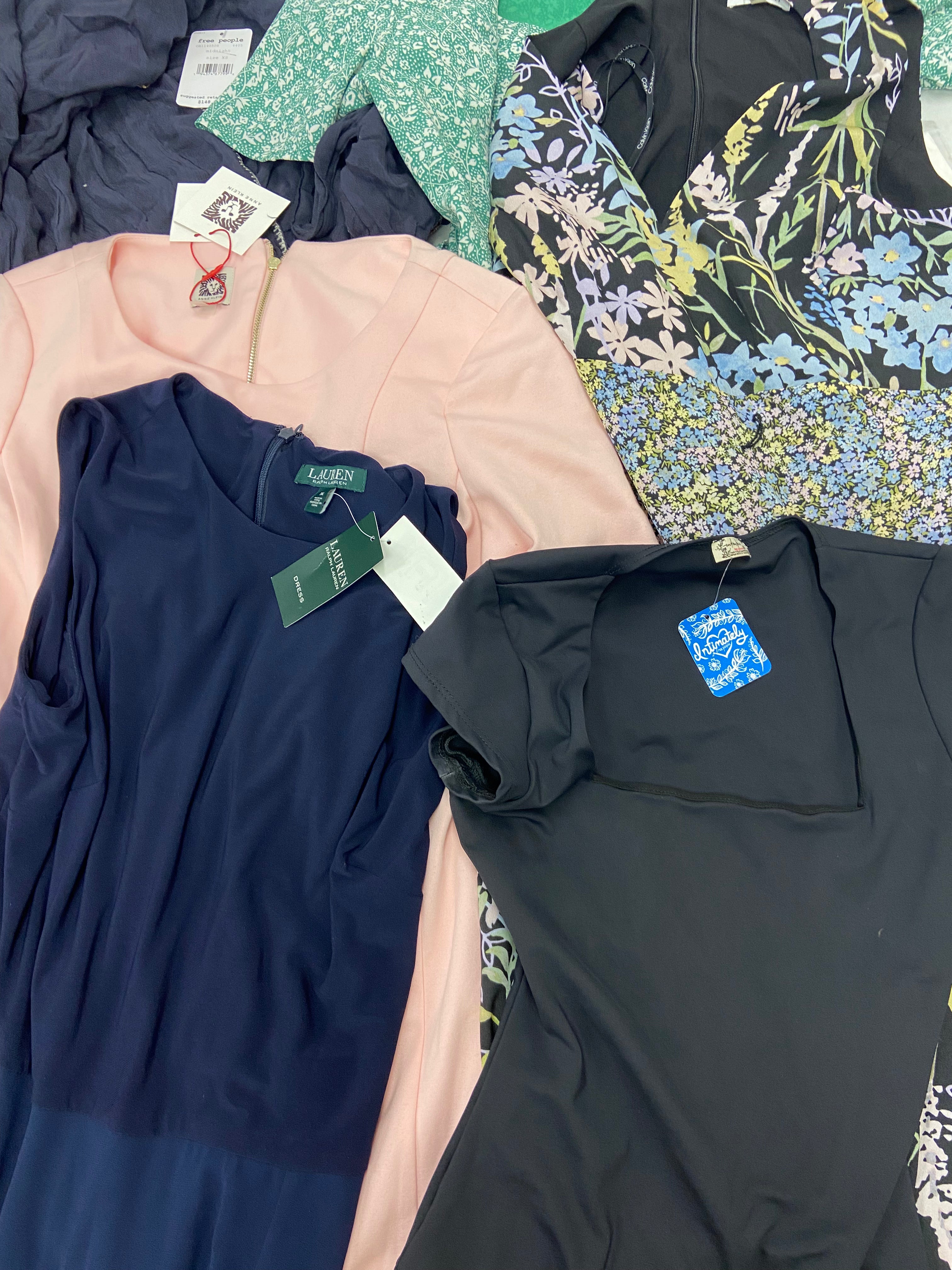 Women's Clothings Dresses and Others, Wholesale Lot, RALPH LAUREN, ANNE KLEIN, FREE PEOPLE, 1STATE, CALVIN KLEIN and more, 8 items, CUSTOMER RETURNS