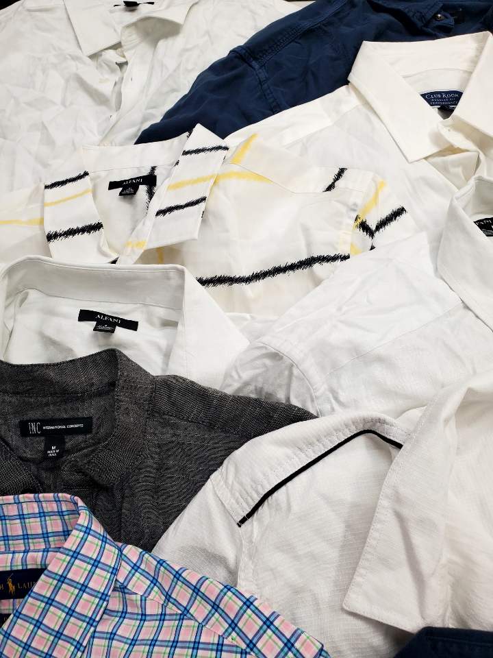 Men's Clothing Tops Wholesale Lot, CALVIN KLEIN, POLO RALPH LAUREN, ALFANI, CLUB ROOM, INC and more,17 Items, Shelf Pulls, MSRP $1,012
