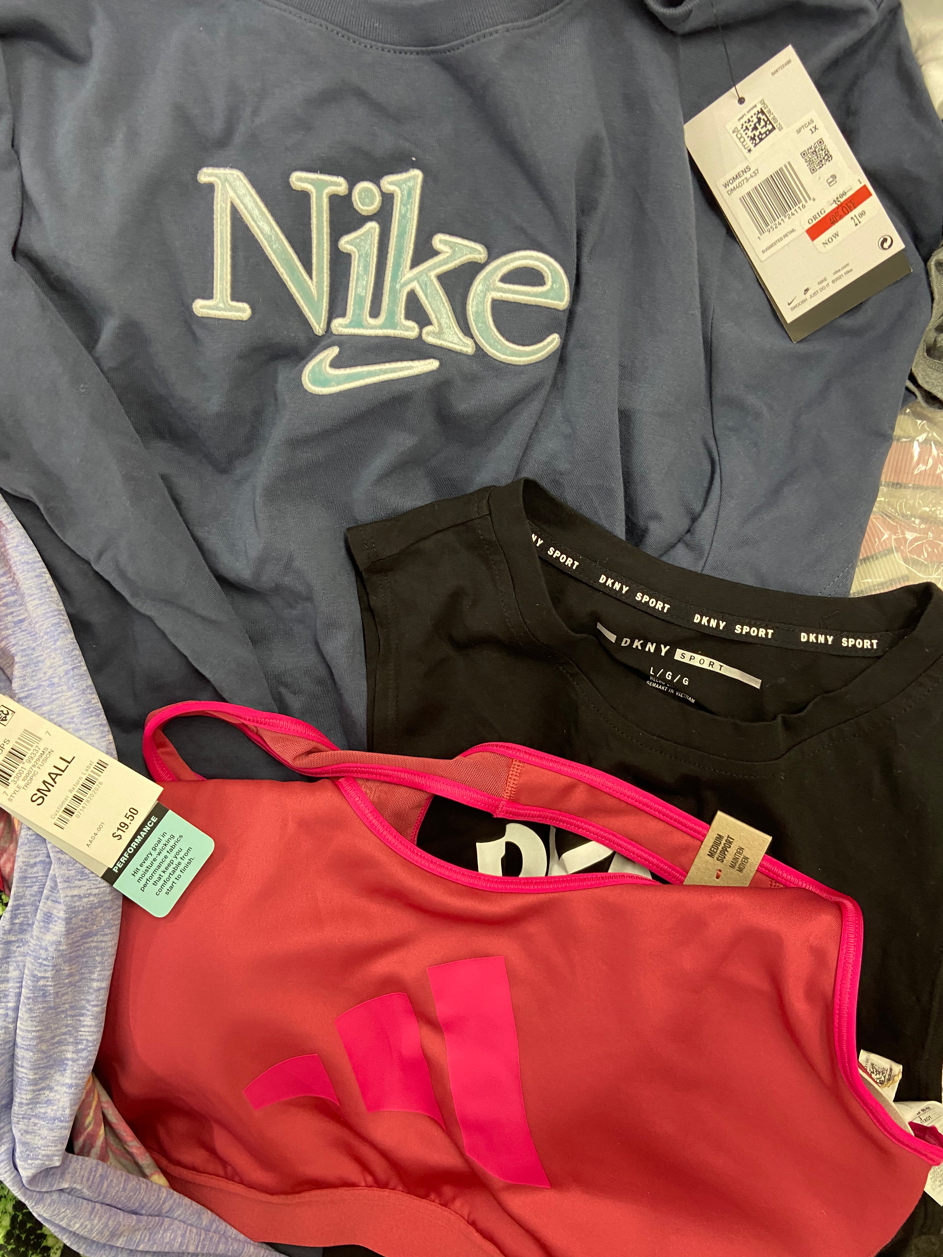 Women's Clothing Activewear & Others Wholesale Lot, ADIDAS, ALFANI, AMERICAN APPAREL, DKNY, CALVIN KLEIN  and more, 32 items, Shelf Pulls, MSRP $904