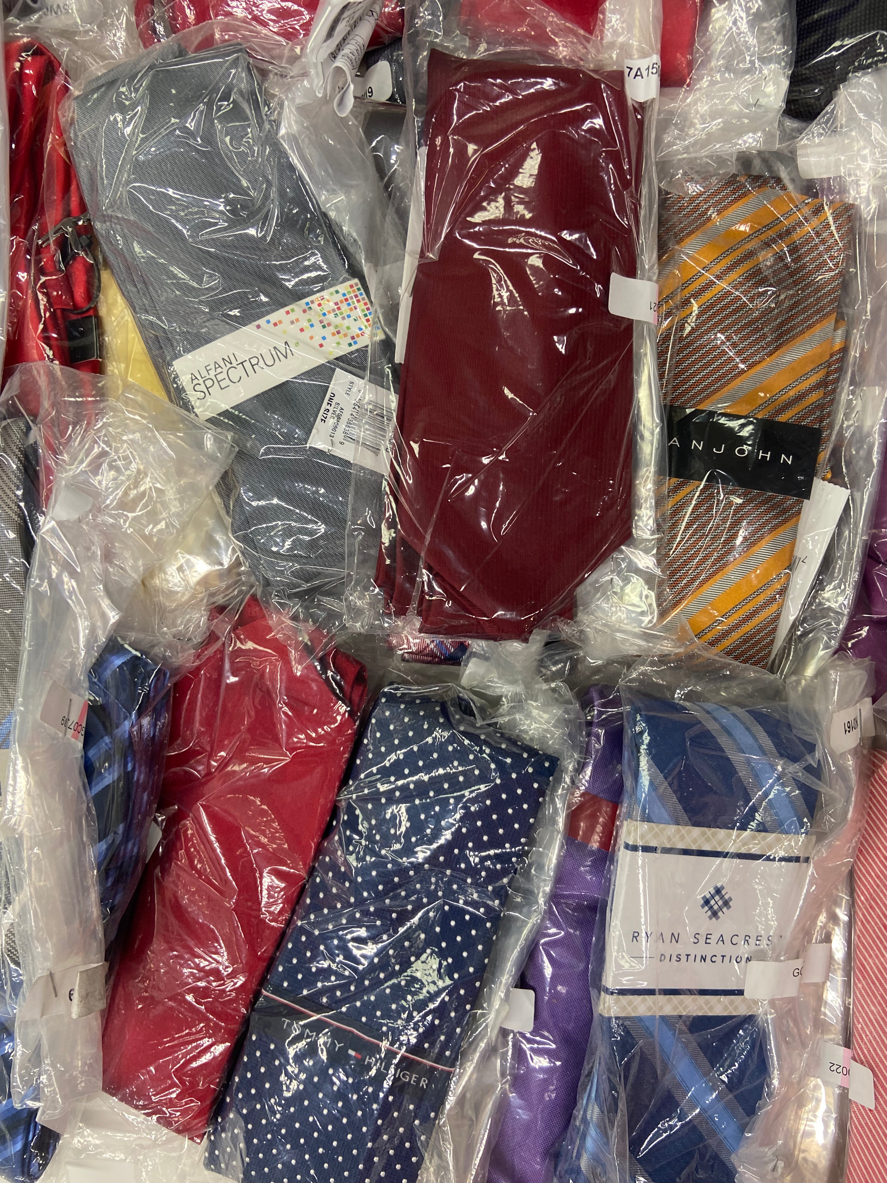 Men's Neckties Wholesale Lot, NAUTICA, TOMMY HILFIGER, MICHAEL KORS, KENNETH COLE, RYAN SEACREST, CALVIN KLEIN, and more, 108 items, CUSTOMER RETURNS