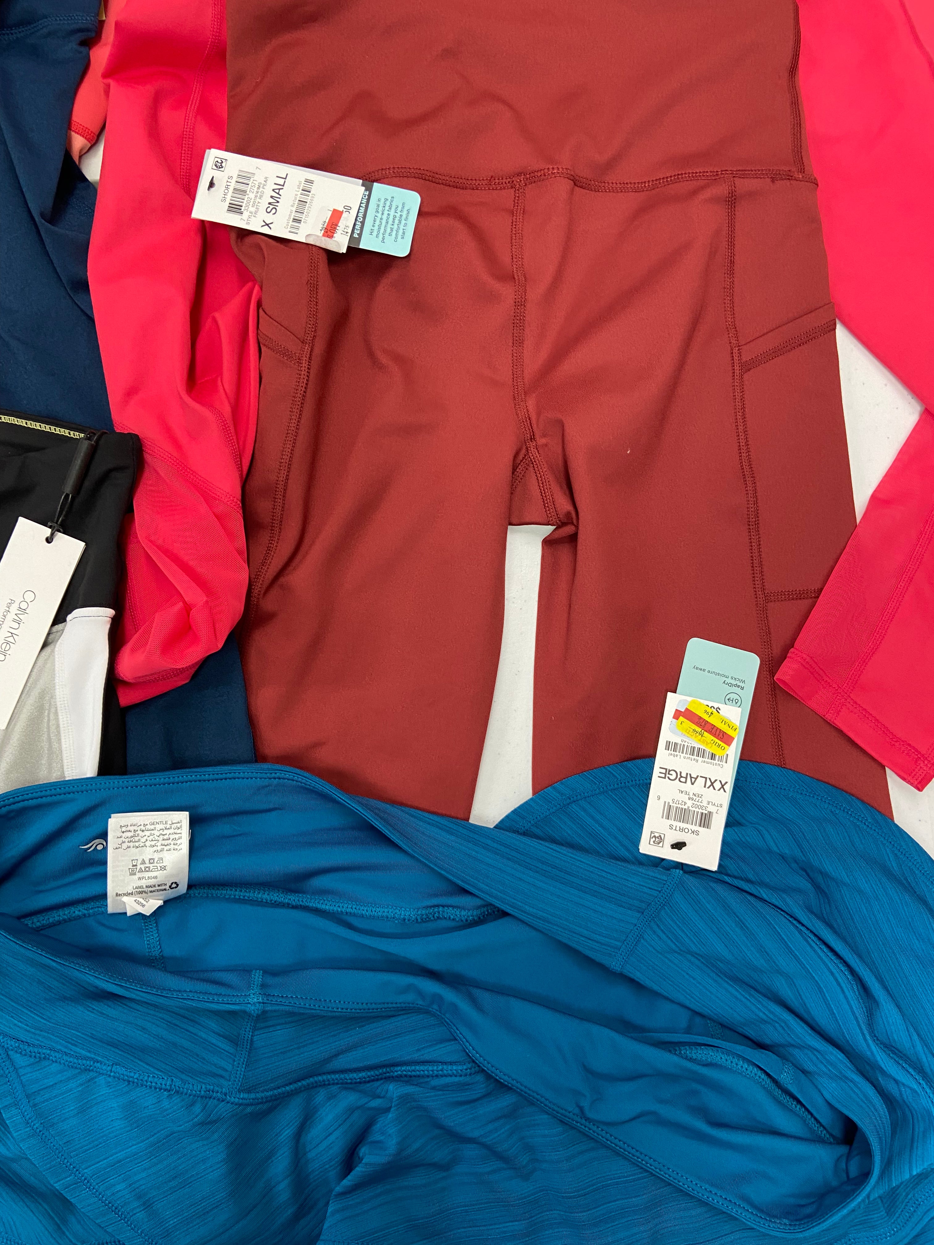 Women's Clothing Activewear Wholesale Lot, UNDER ARMOUR, CALVIN KLEIN, IDEOLOGY, 11 items, Shelf Pulls, MSRP $505