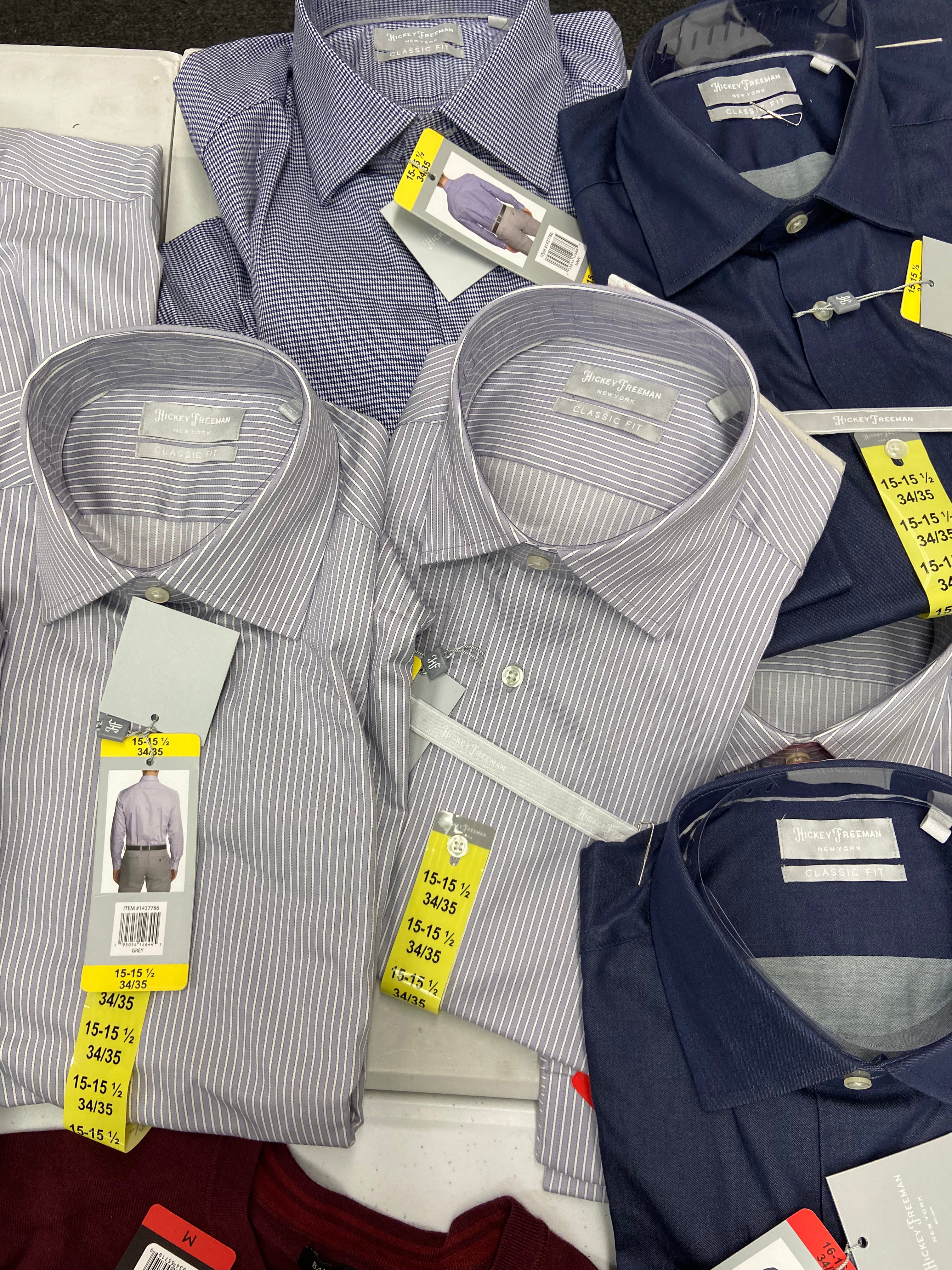Men's Clothing Dress Shirts & Sweaters Wholesale Lot, BANANA REPUBLIC, HICKEY FREEMAN, 14 items, Shelf Pulls, MSRP $1,158