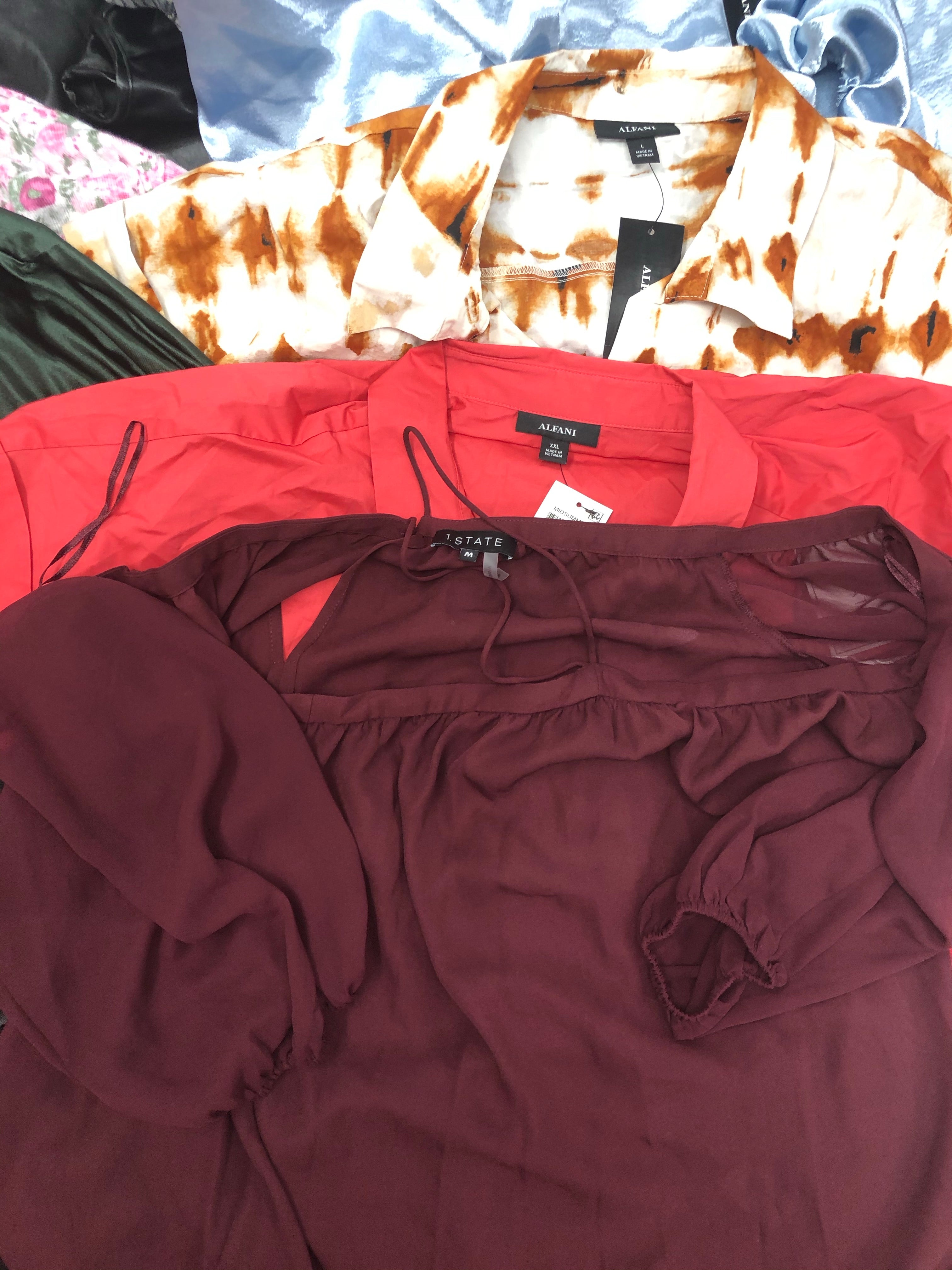 Women's Clothing Top Wholesale Lot, Tommy Hilfiger, 1 State, Alfani and more, 11 Units, Shelf Pulls, MSRP $803